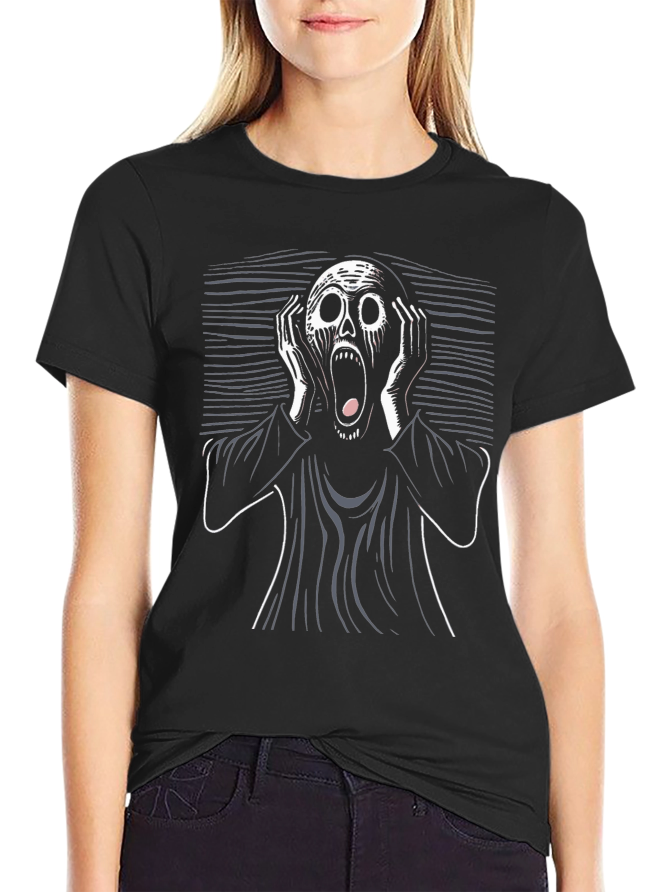 Scream Graphic T-Shirt - Black Cotton Tee