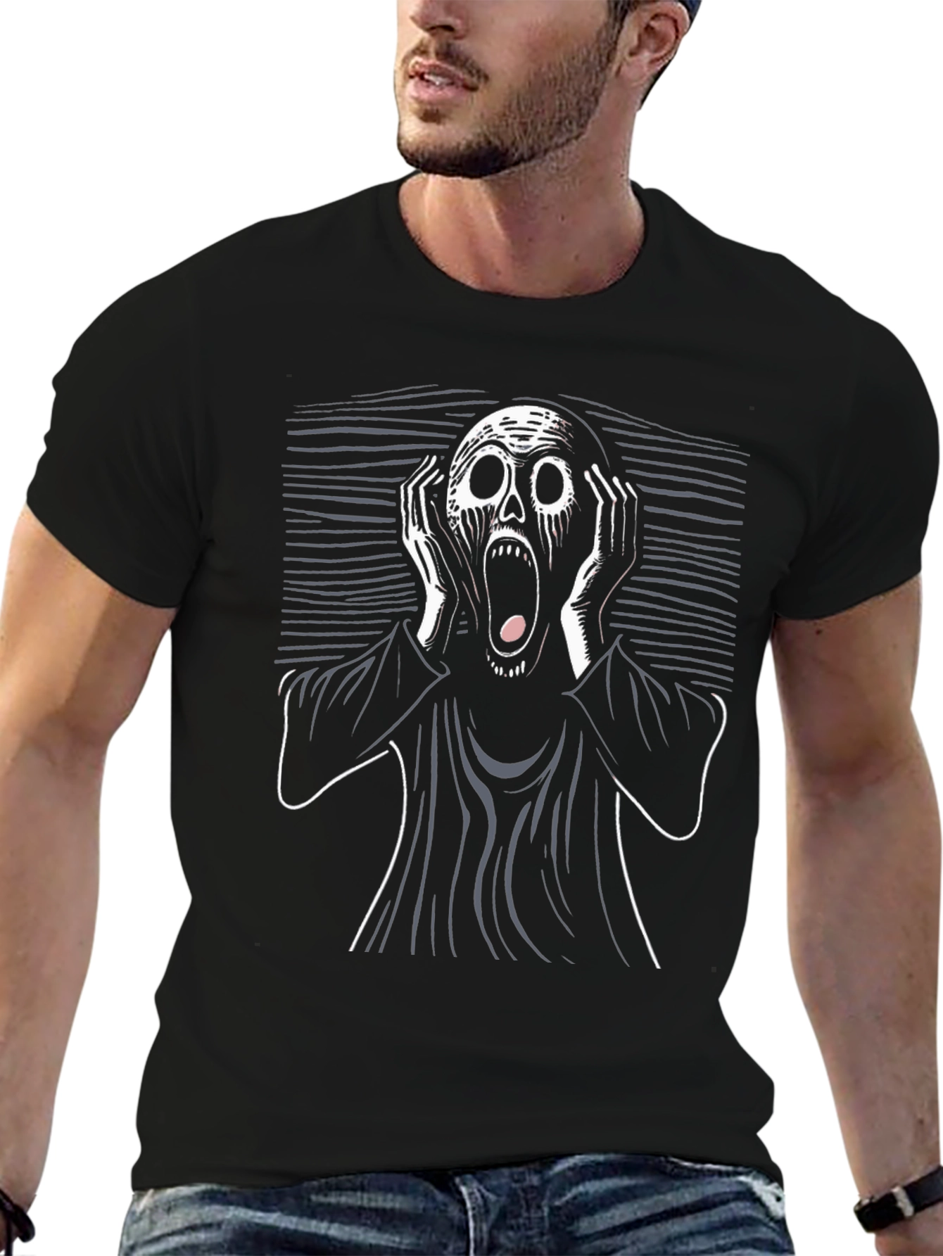 Scream Graphic T-Shirt - Black Cotton Tee