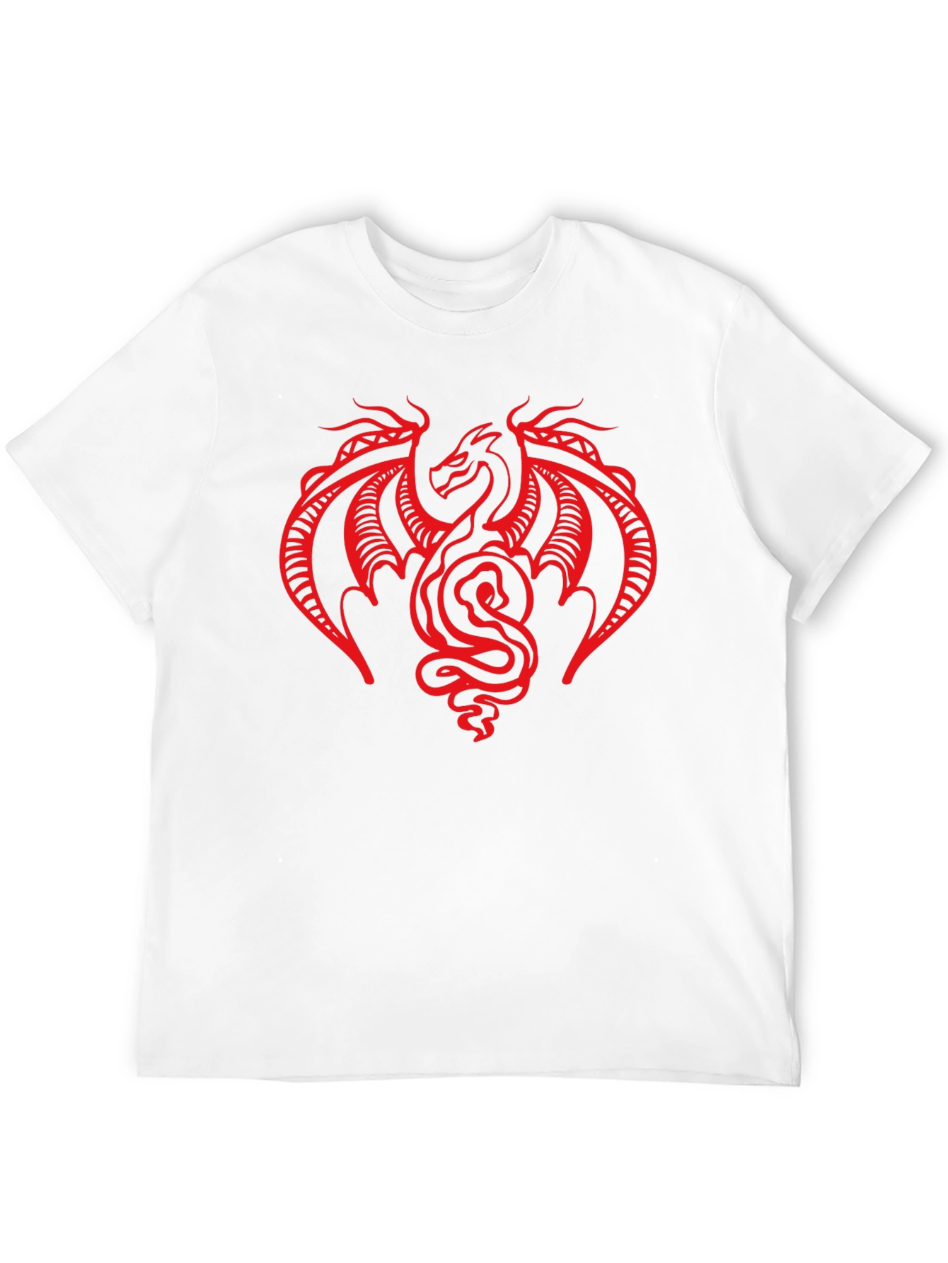 Black T-Shirt with Red Dragon Graphic