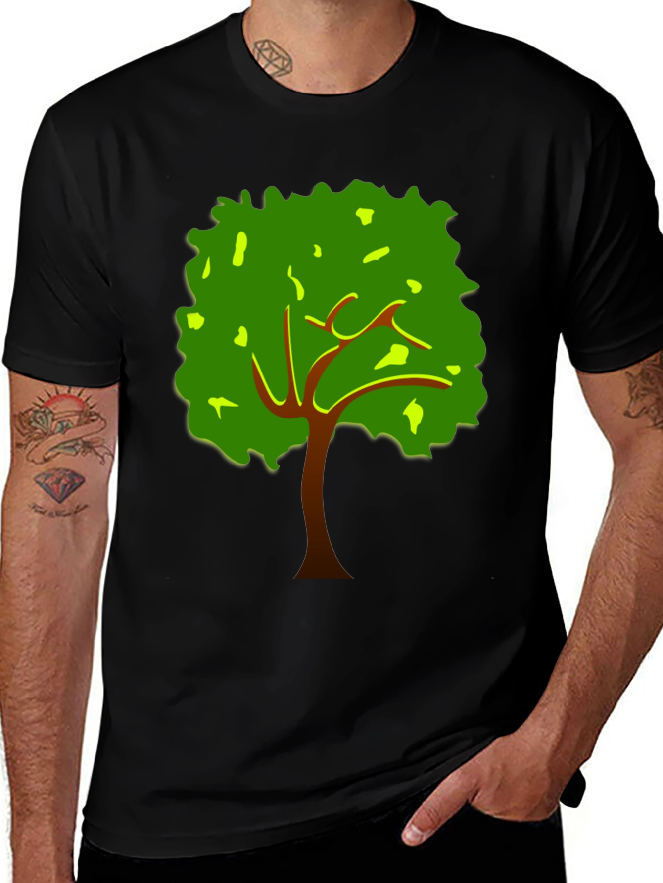 Tree Graphic Tee - Nature Inspired Black T-Shirt