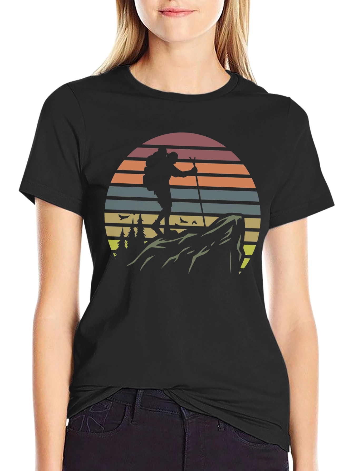 Hiking Adventure Tee - Retro Mountain Climber T-Shirt
