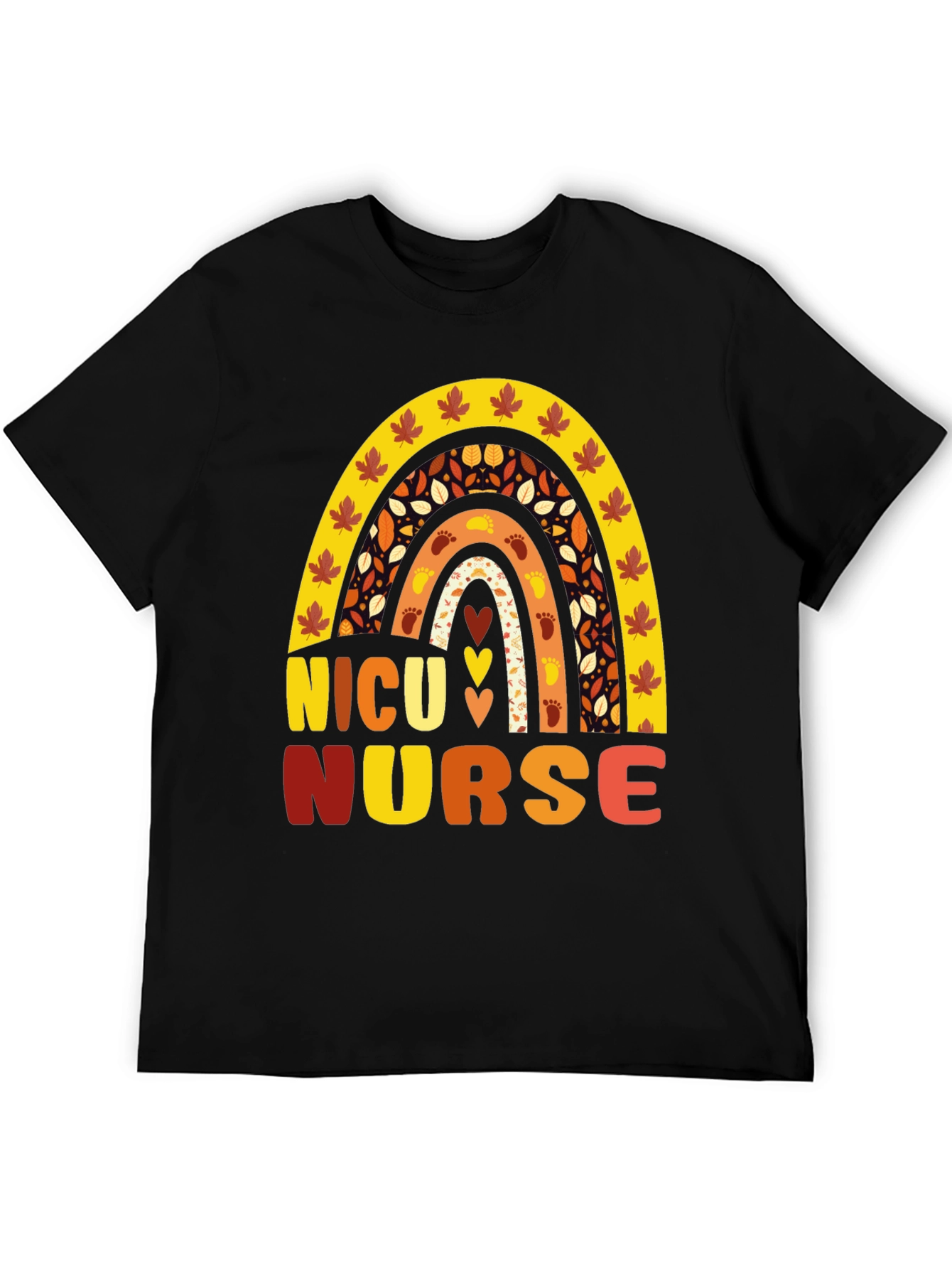 NICU Nurse Fall Rainbow T-Shirt