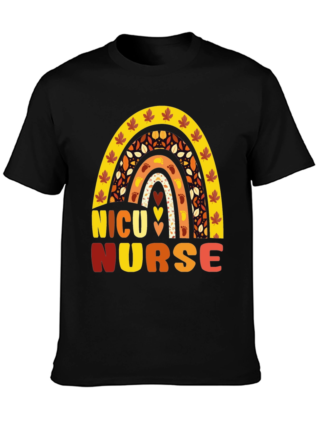 NICU Nurse Fall Rainbow T-Shirt