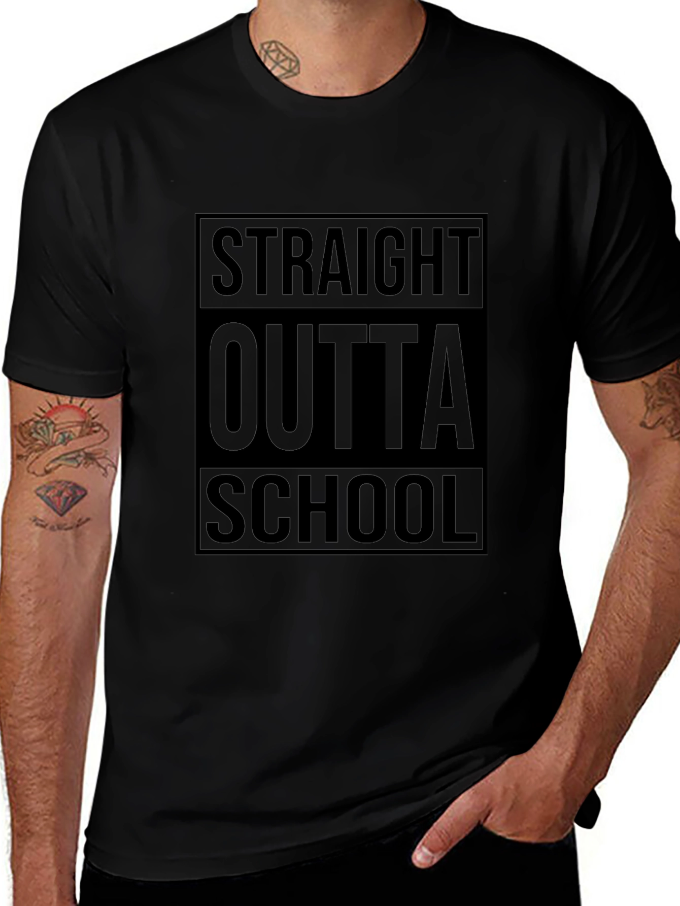 Straight Outta School Black T-Shirt