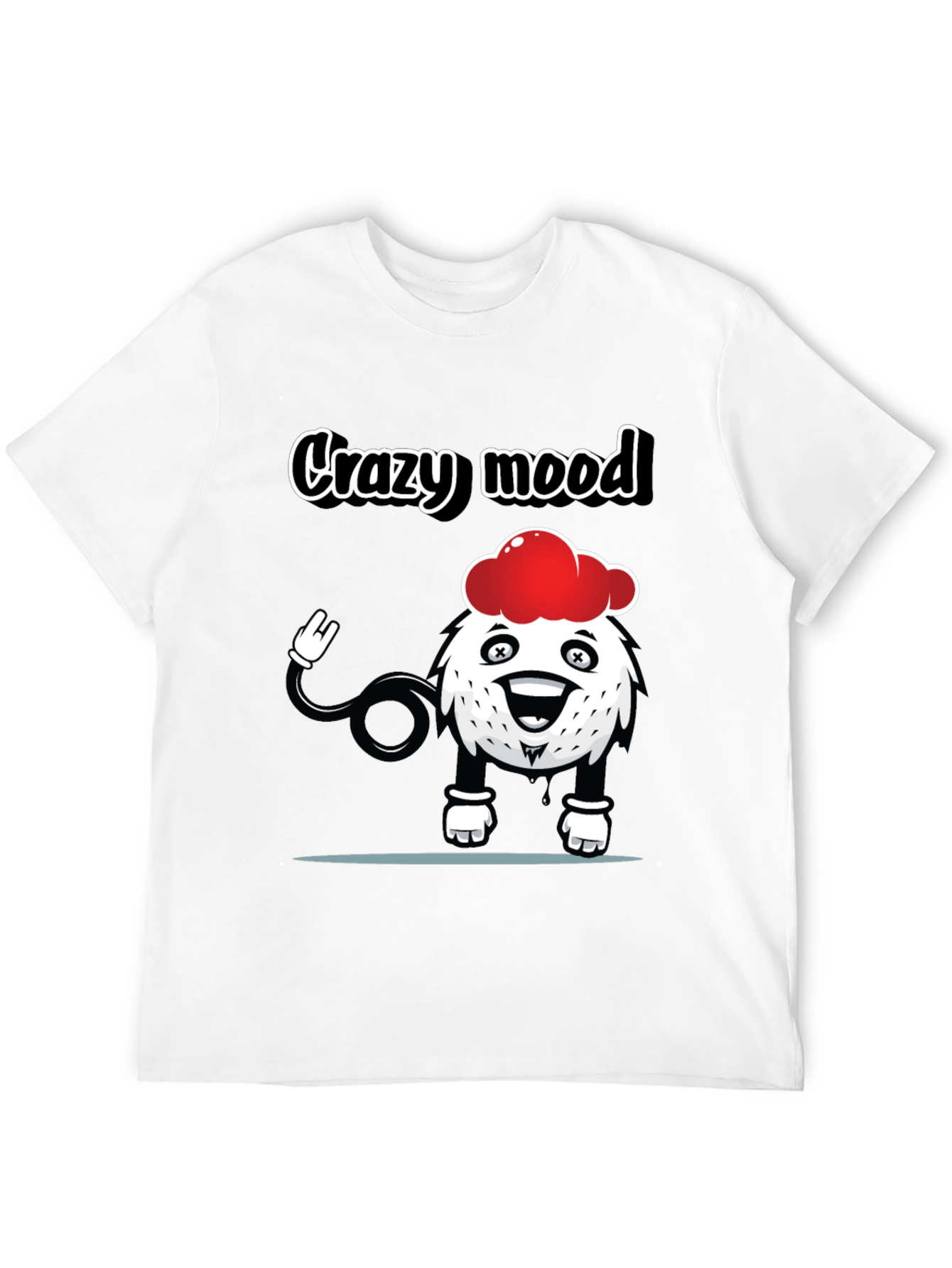 Crazy Mood Graphic Tee - Black Cotton T-Shirt