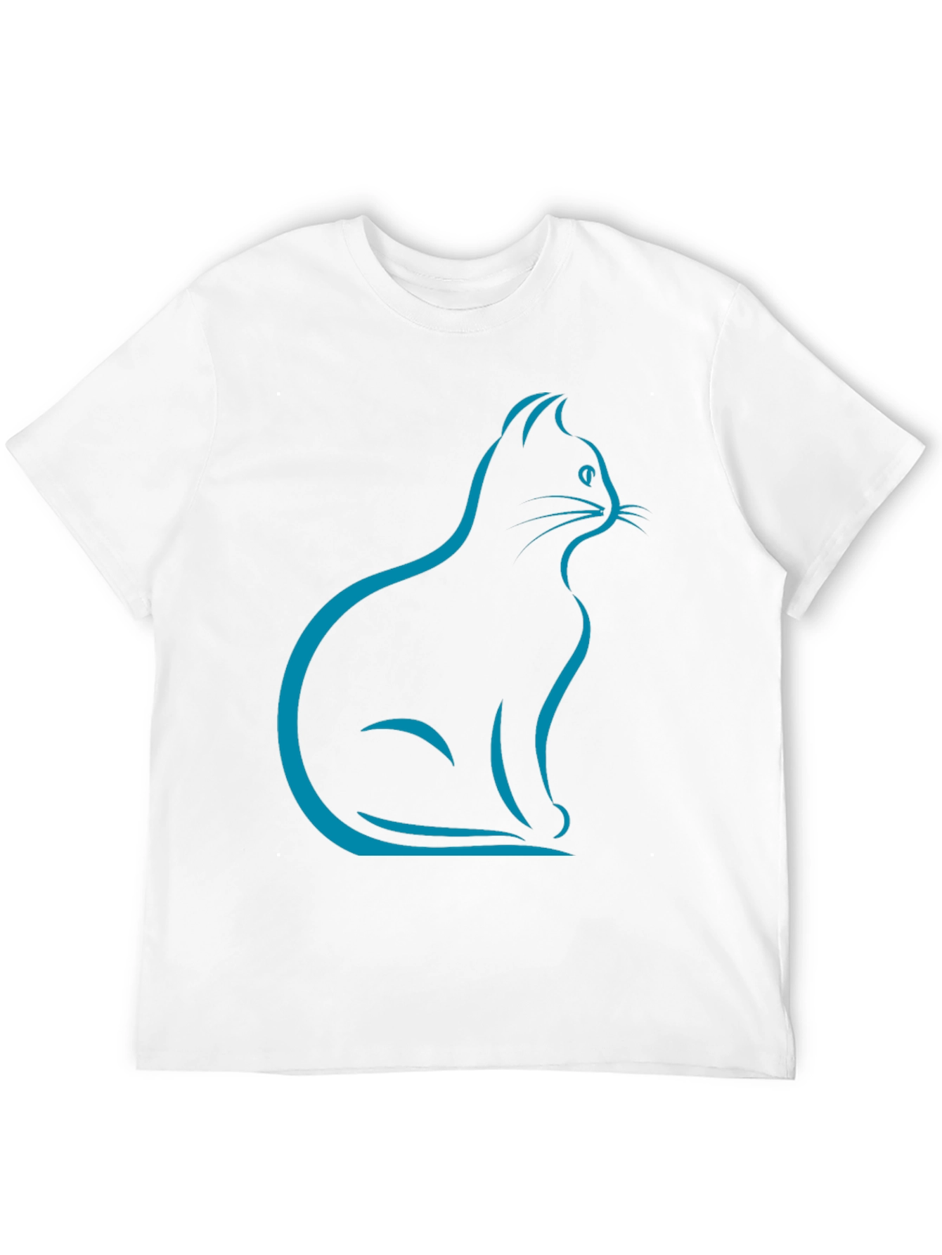 Stylish Cat Silhouette T-Shirt - Black