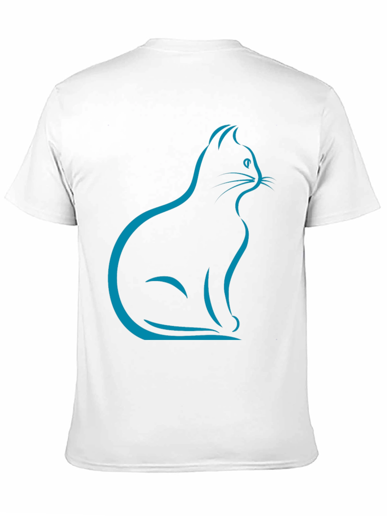 Stylish Cat Silhouette T-Shirt - Black