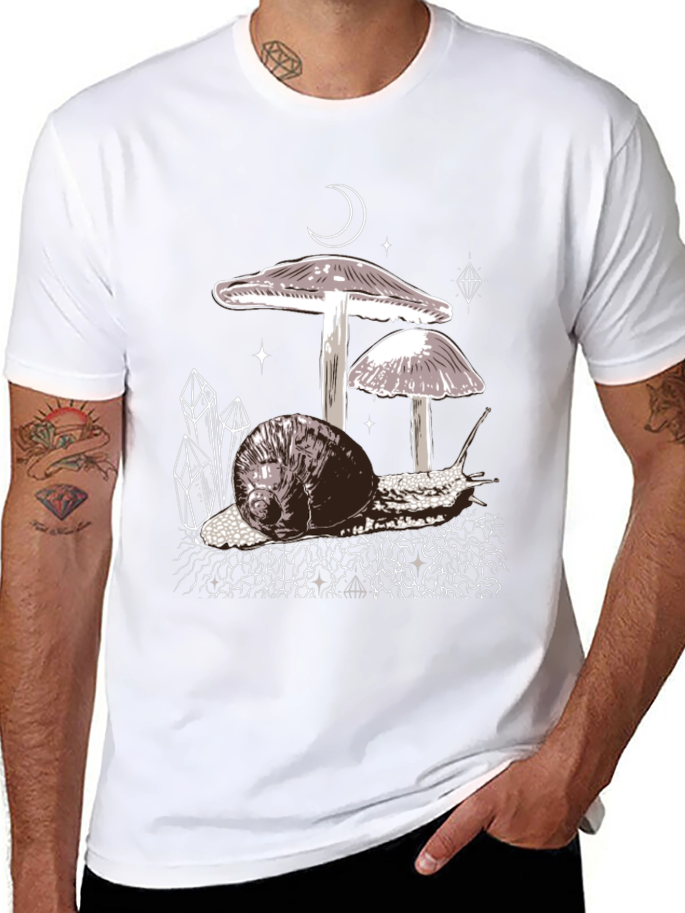 Mushroom Snail Graphic Tee - Black