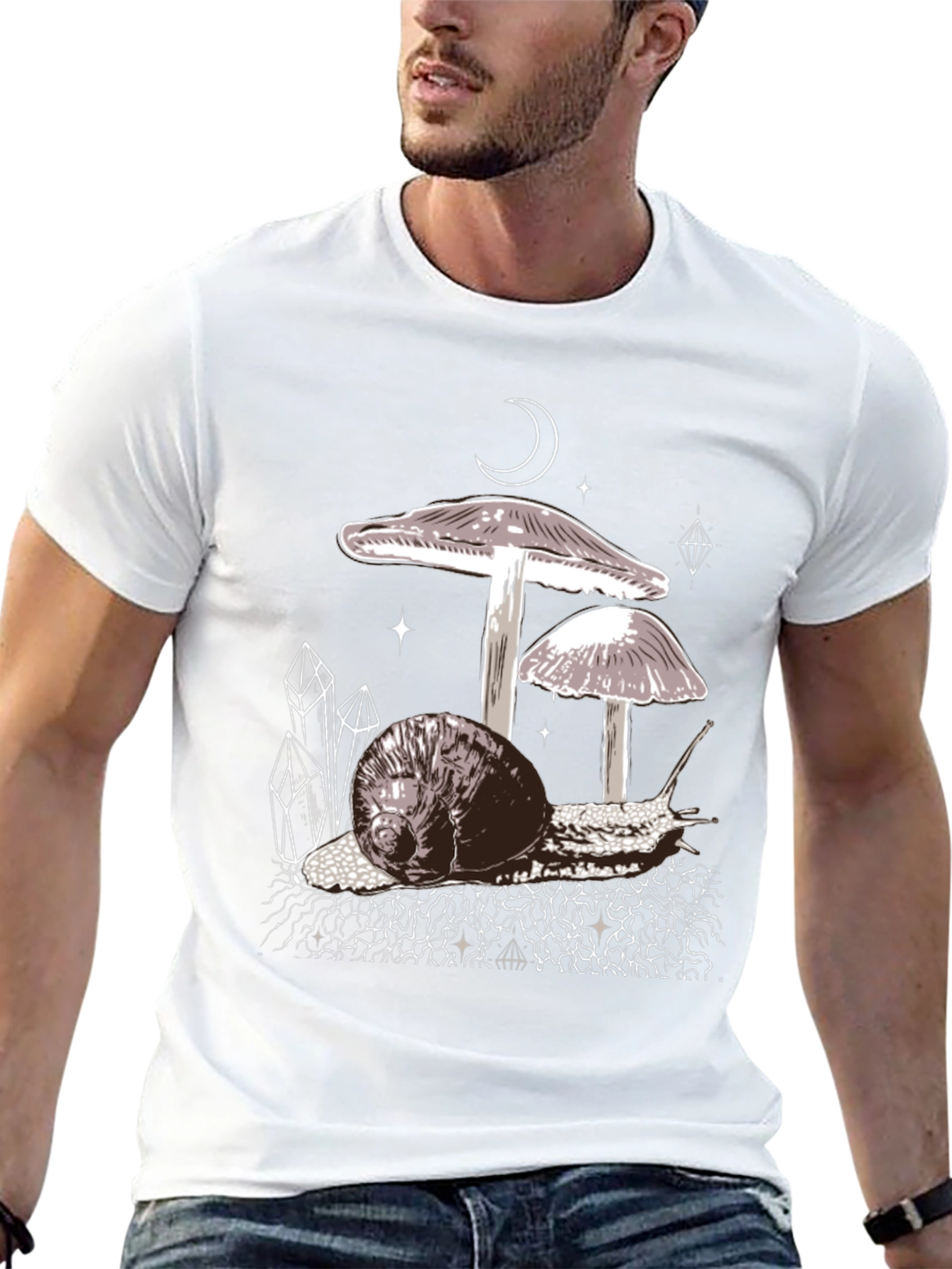 Mushroom Snail Graphic Tee - Black