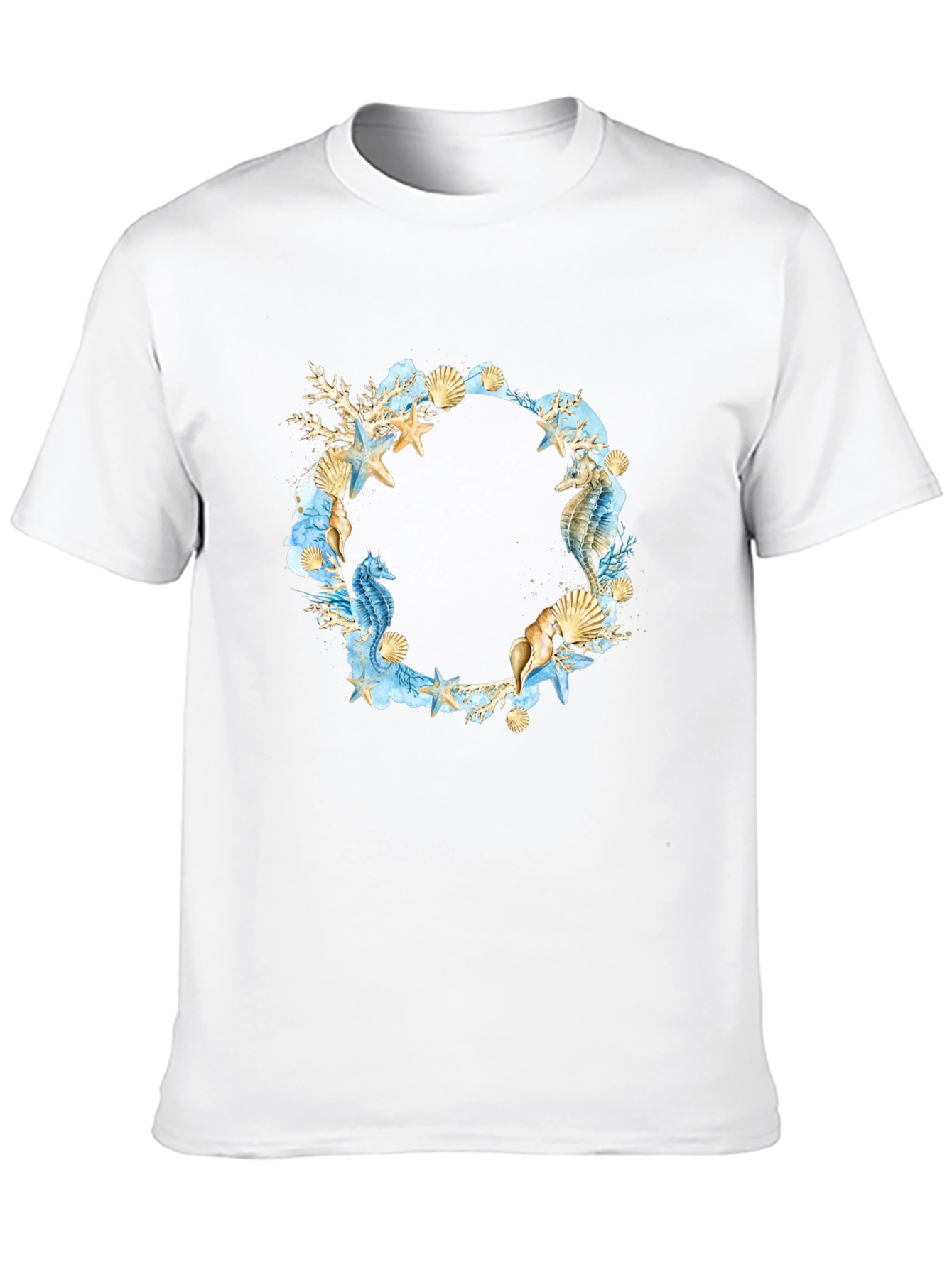 Sea Life Wreath Black T-Shirt
