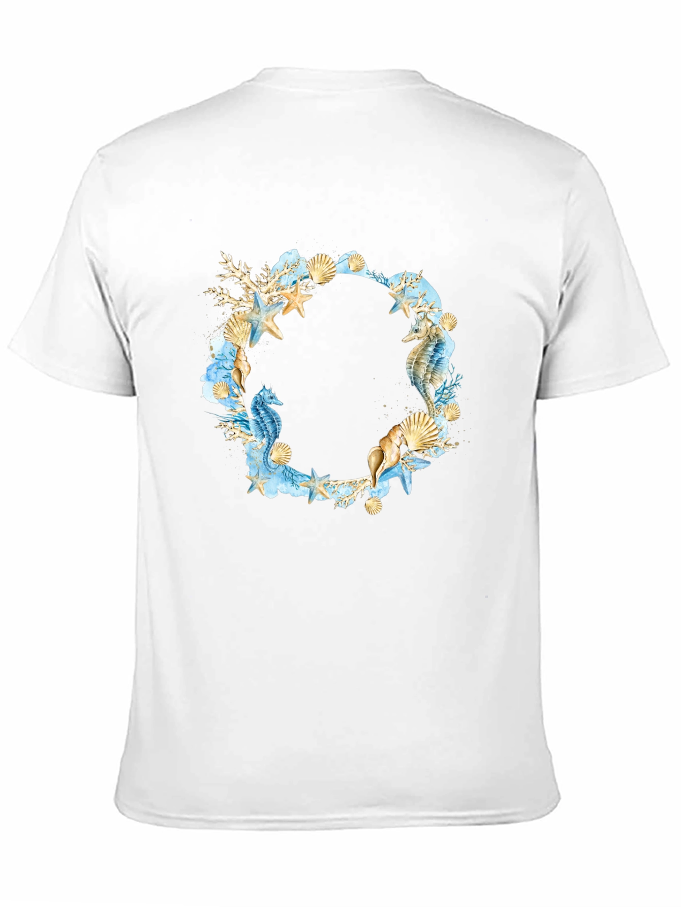 Sea Life Wreath Black T-Shirt
