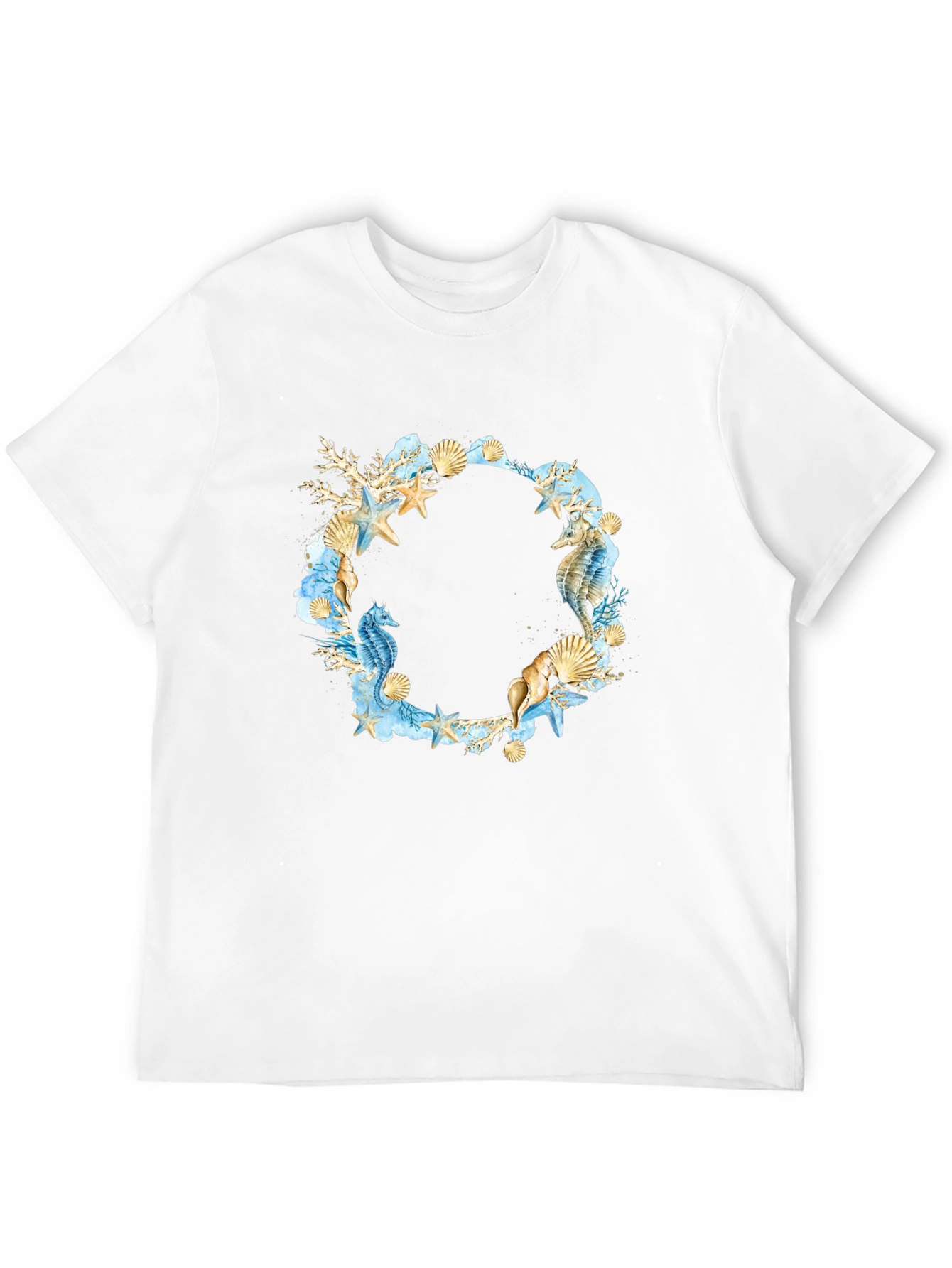 Sea Life Wreath Black T-Shirt