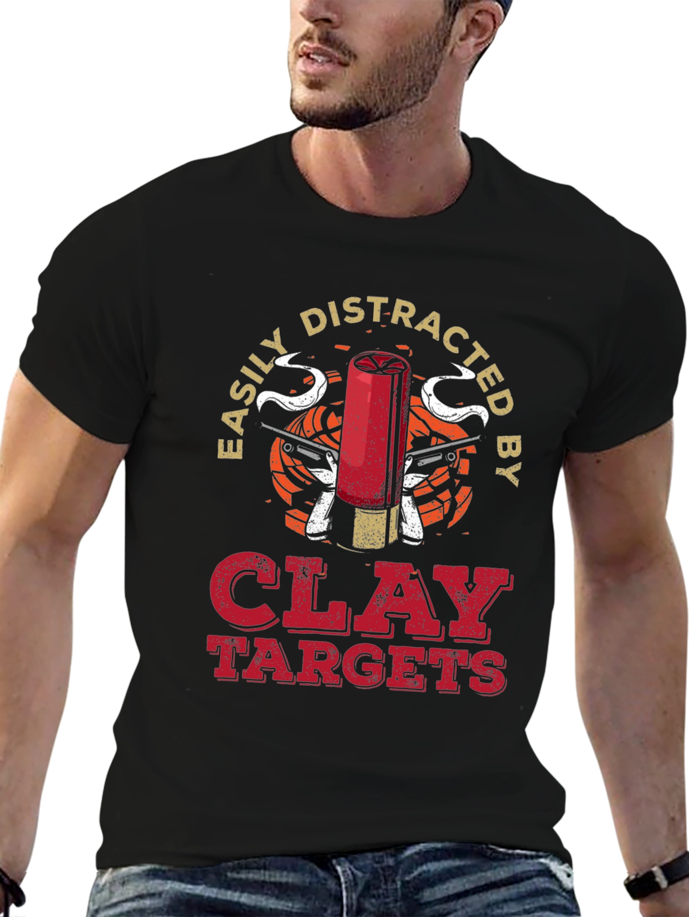 Easily Distracted by Clay Targets Graphic T-Shirt