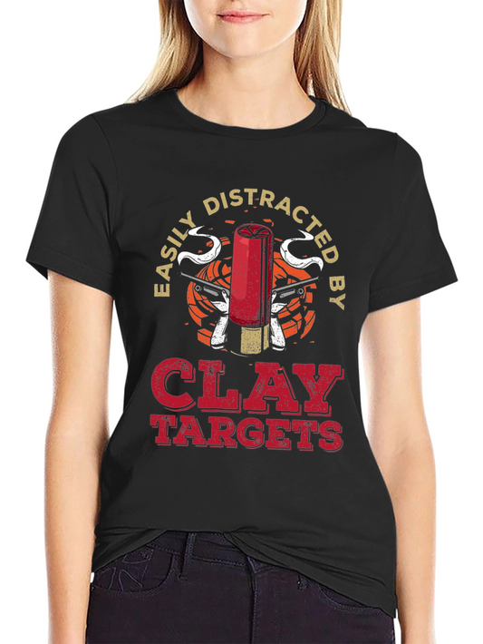 Easily Distracted by Clay Targets Graphic T-Shirt