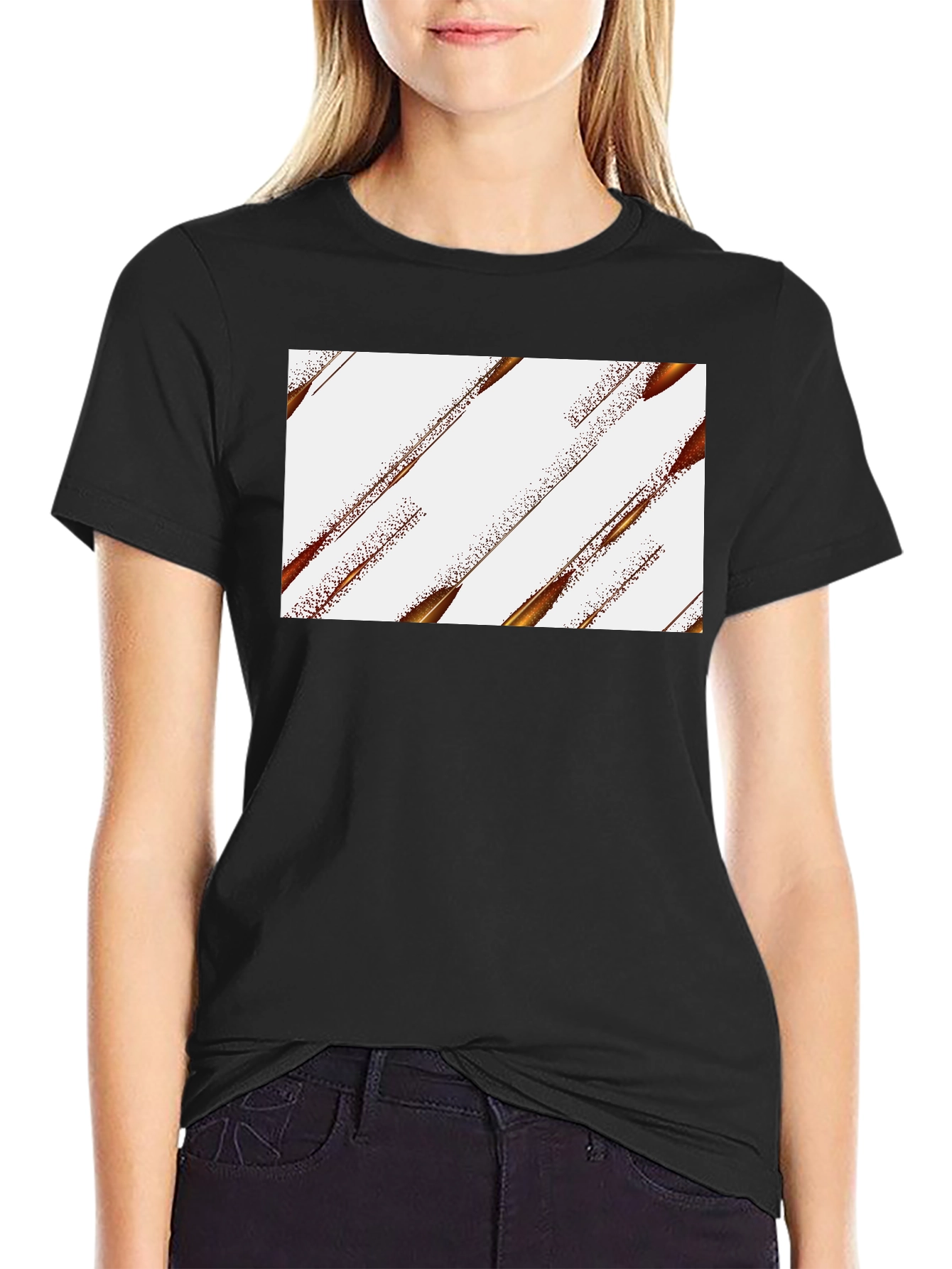 Modern Geometric Black T-Shirt