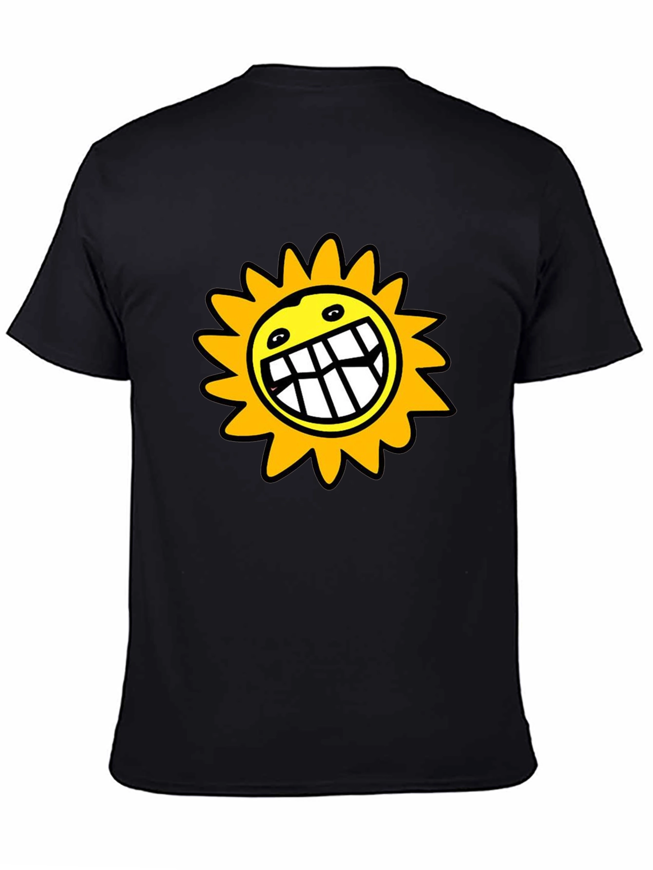 Smiling Sun Graphic Black T-Shirt