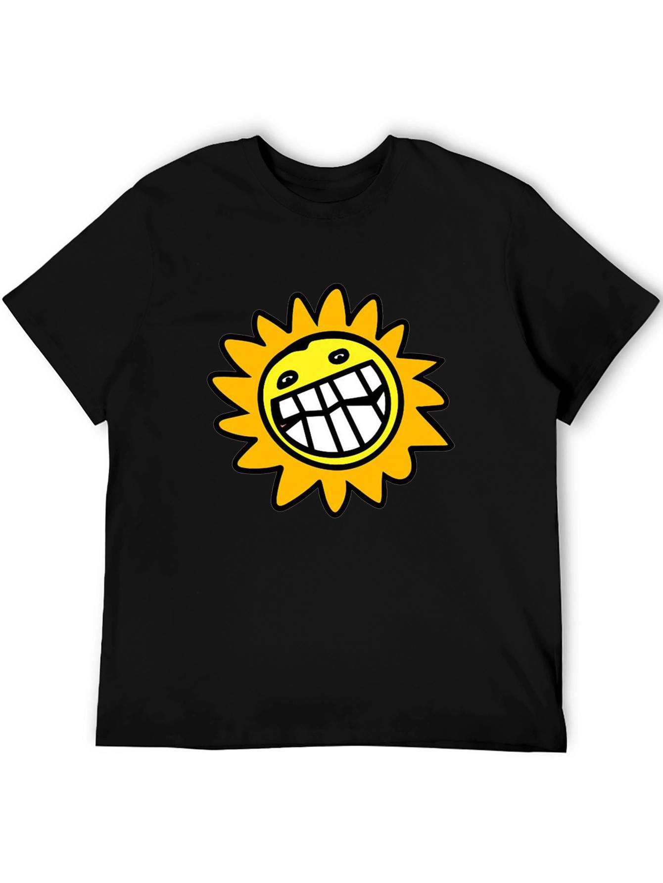 Smiling Sun Graphic Black T-Shirt