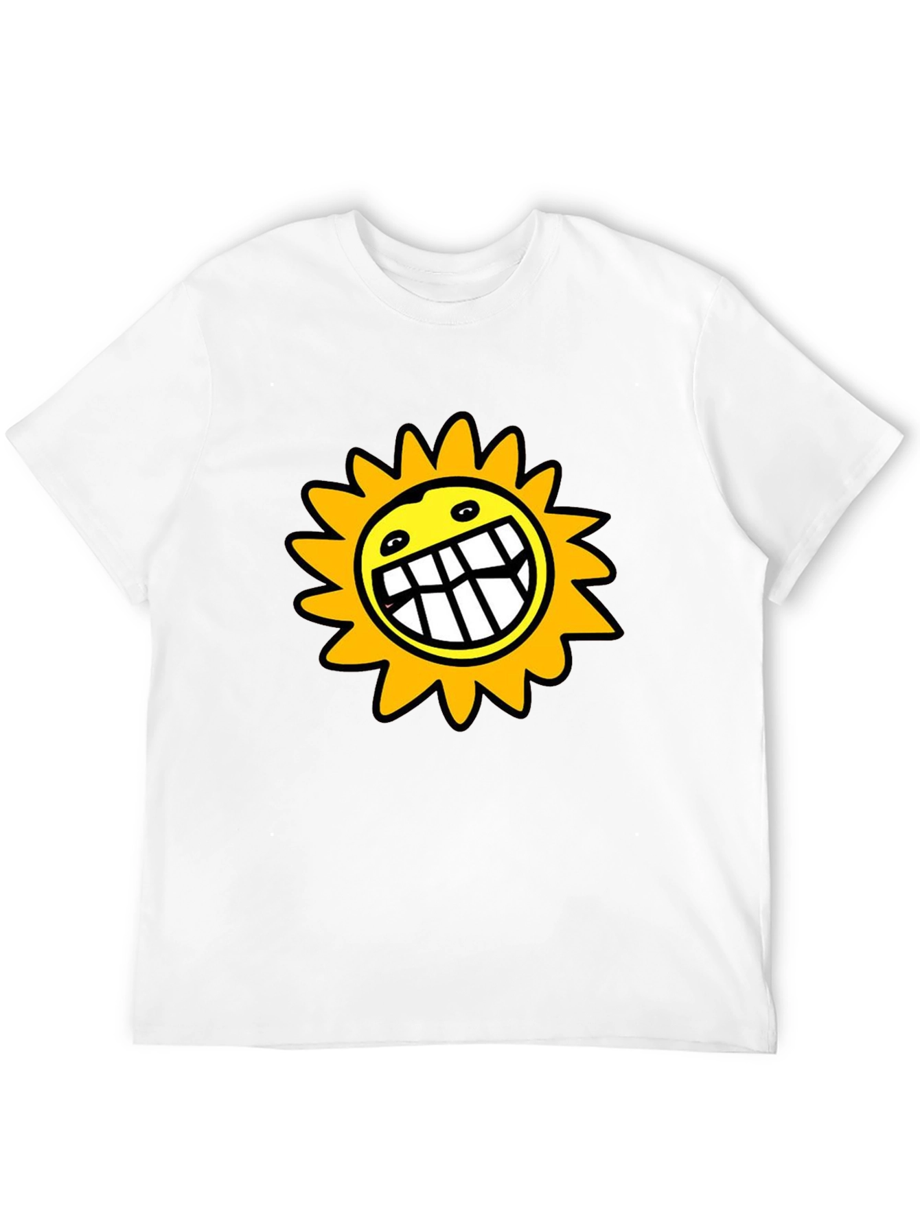 Smiling Sun Graphic Black T-Shirt