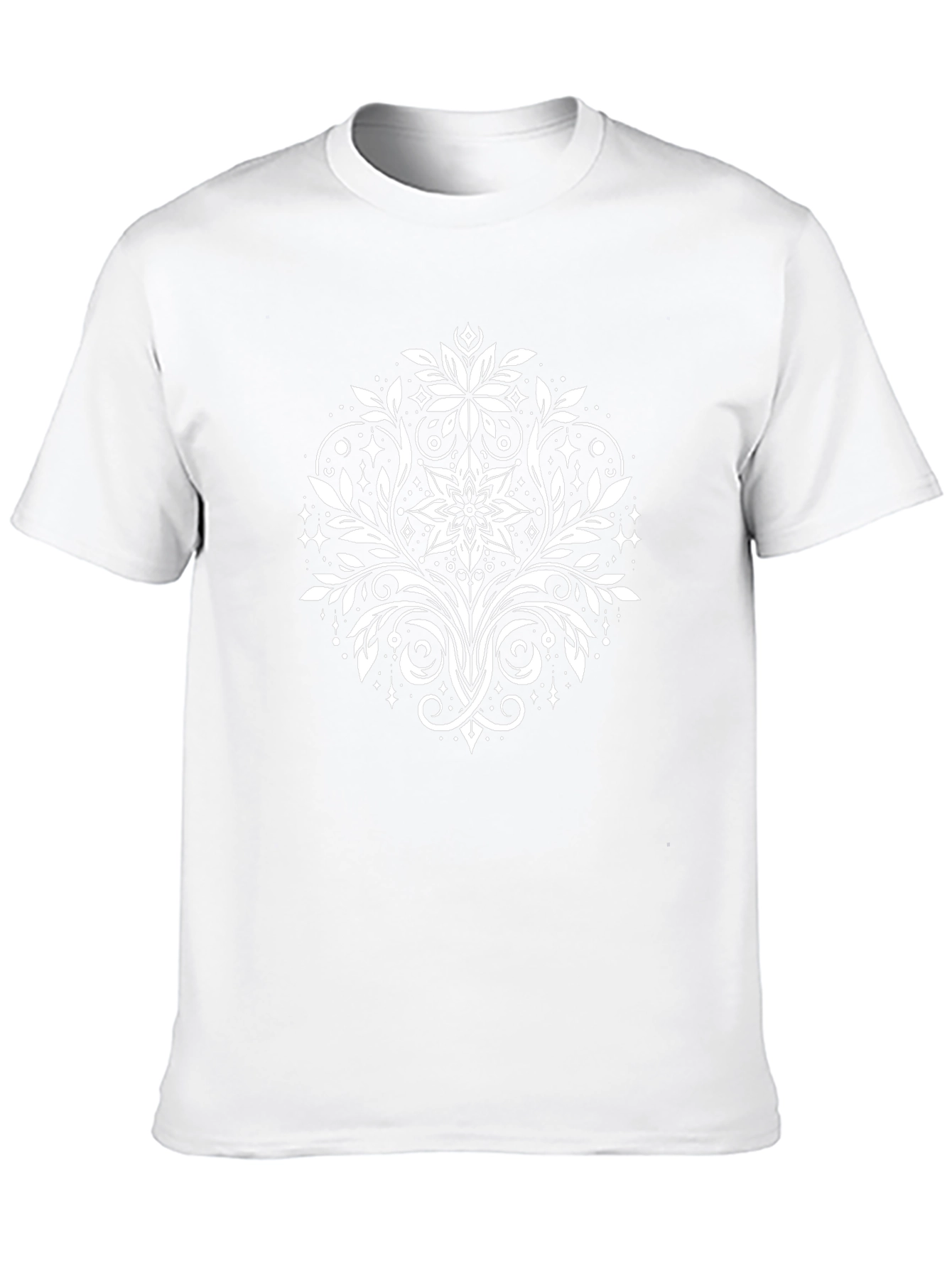Floral Ornament Black T-Shirt