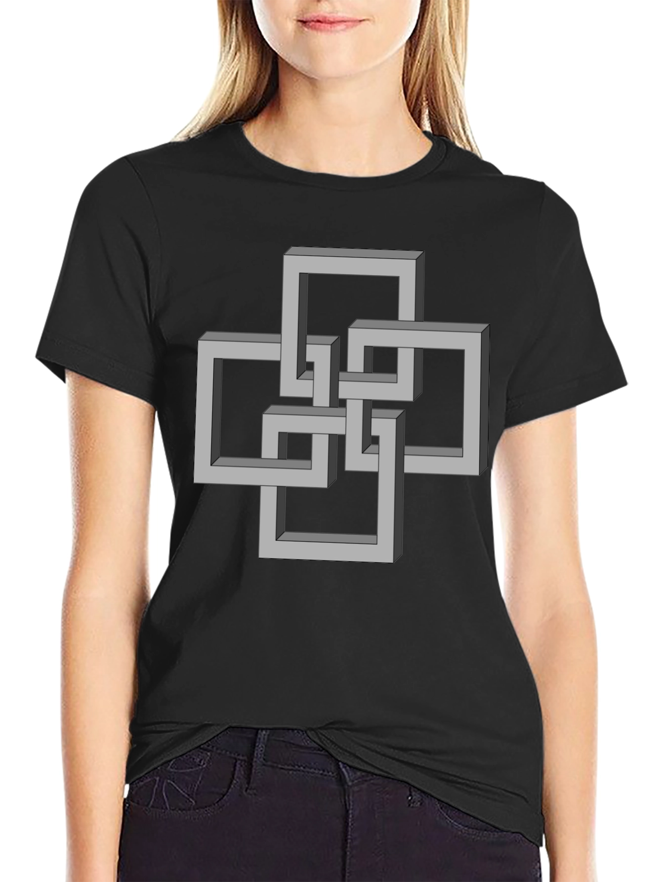 Impossible Squares Optical Illusion T-Shirt