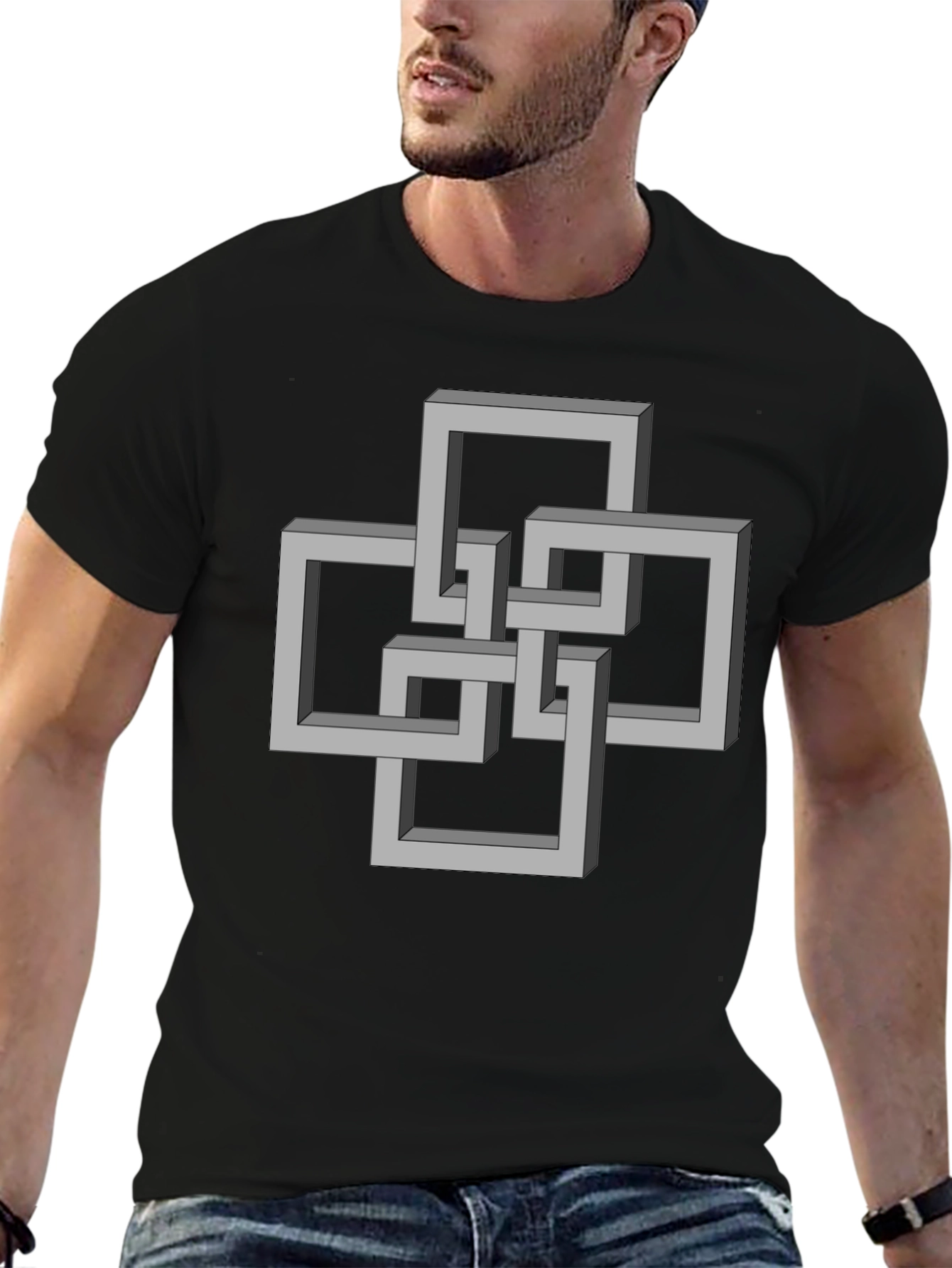 Impossible Squares Optical Illusion T-Shirt