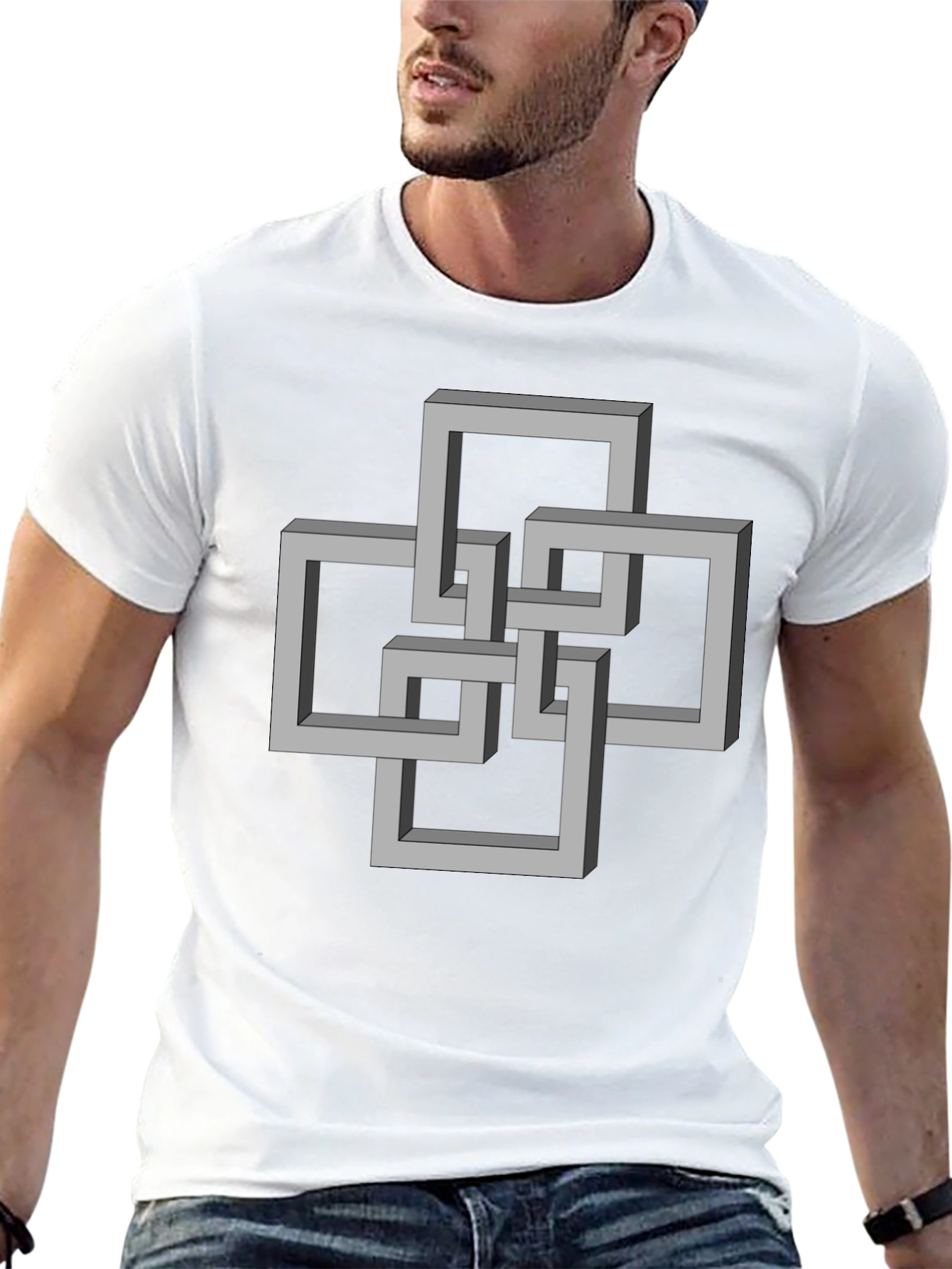 Impossible Squares Optical Illusion T-Shirt