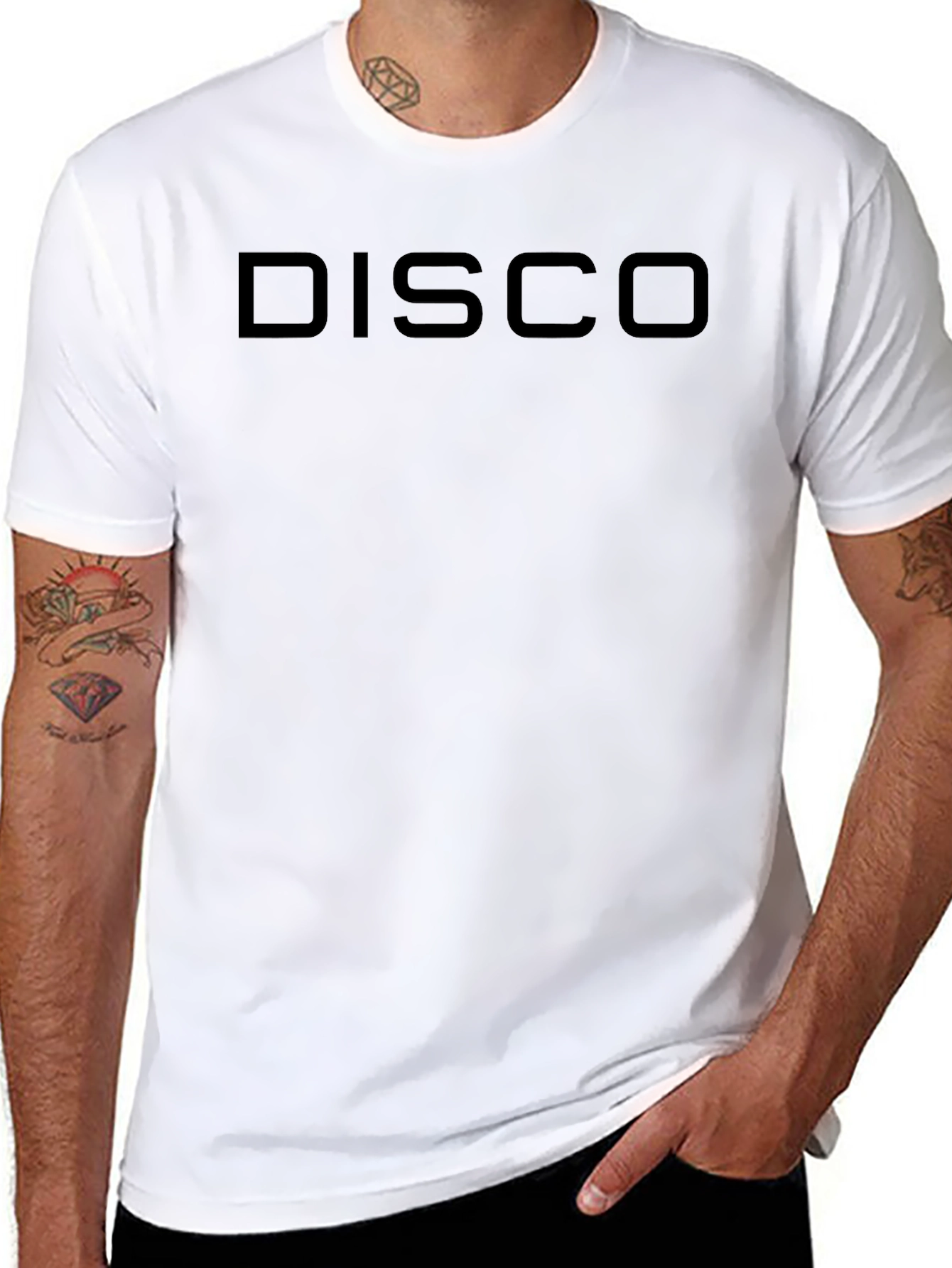 Mens Disco Graphic Tee - Solid Black