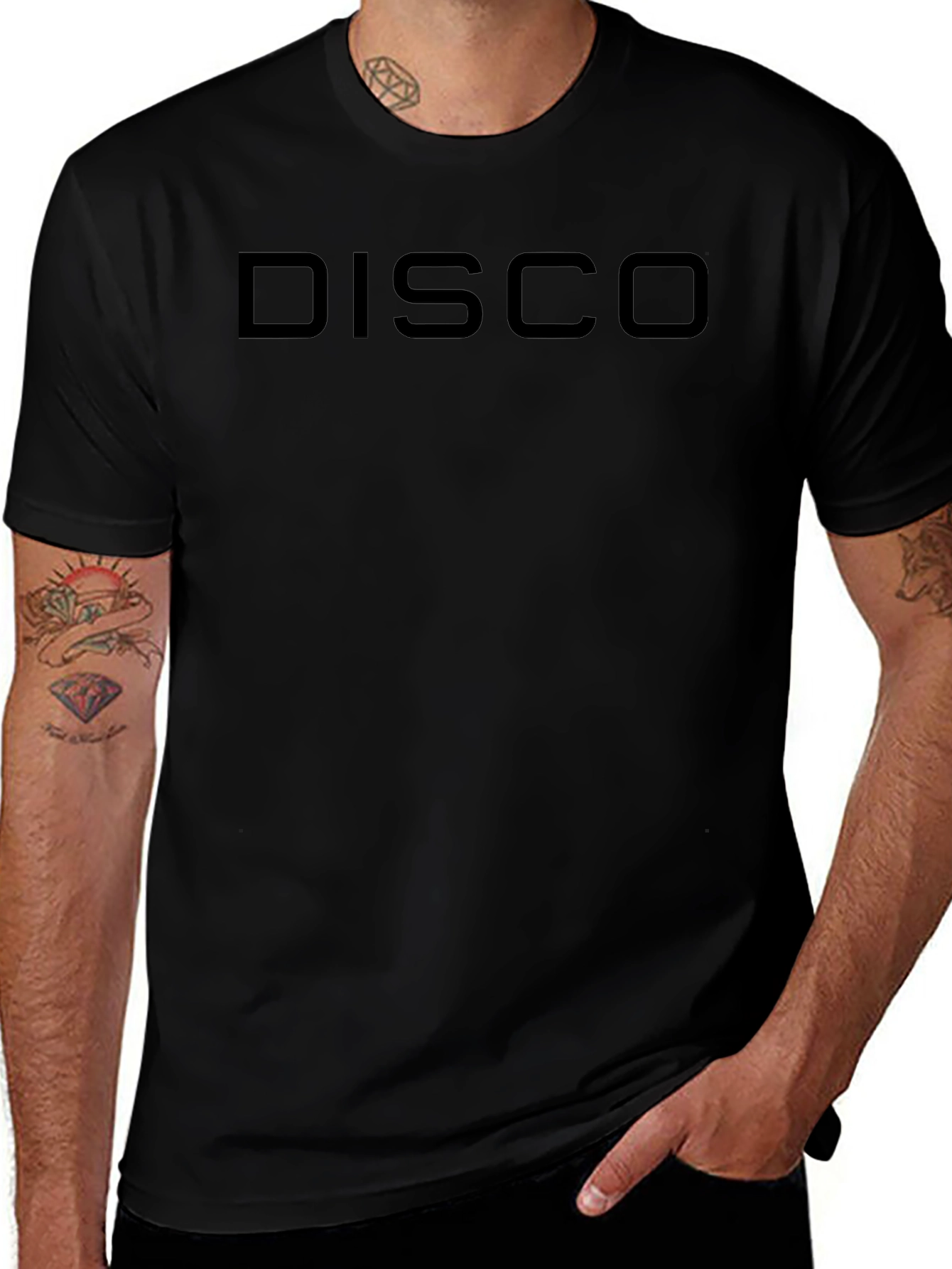 Mens Disco Graphic Tee - Solid Black