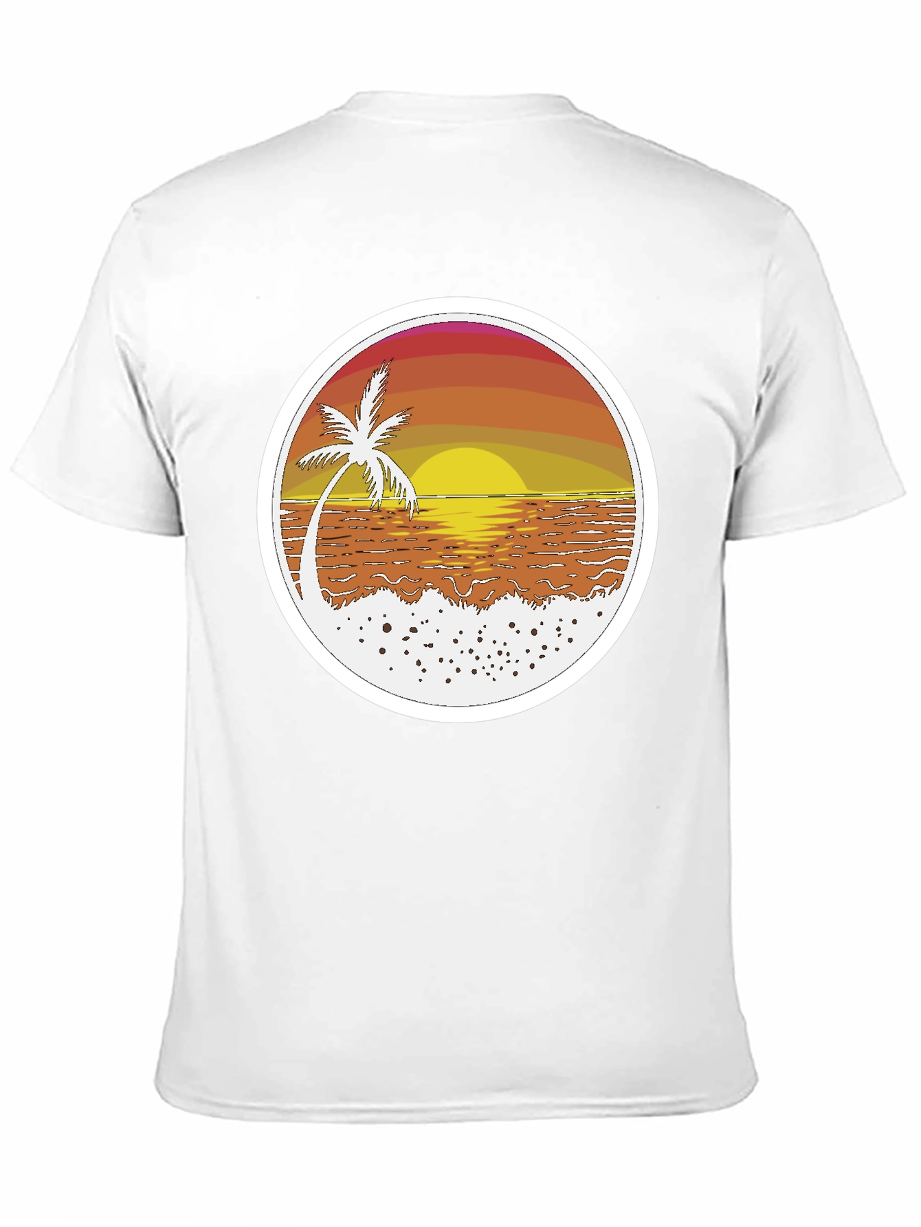 Sunset Palm T-Shirt - Beach Vibes Retro Design