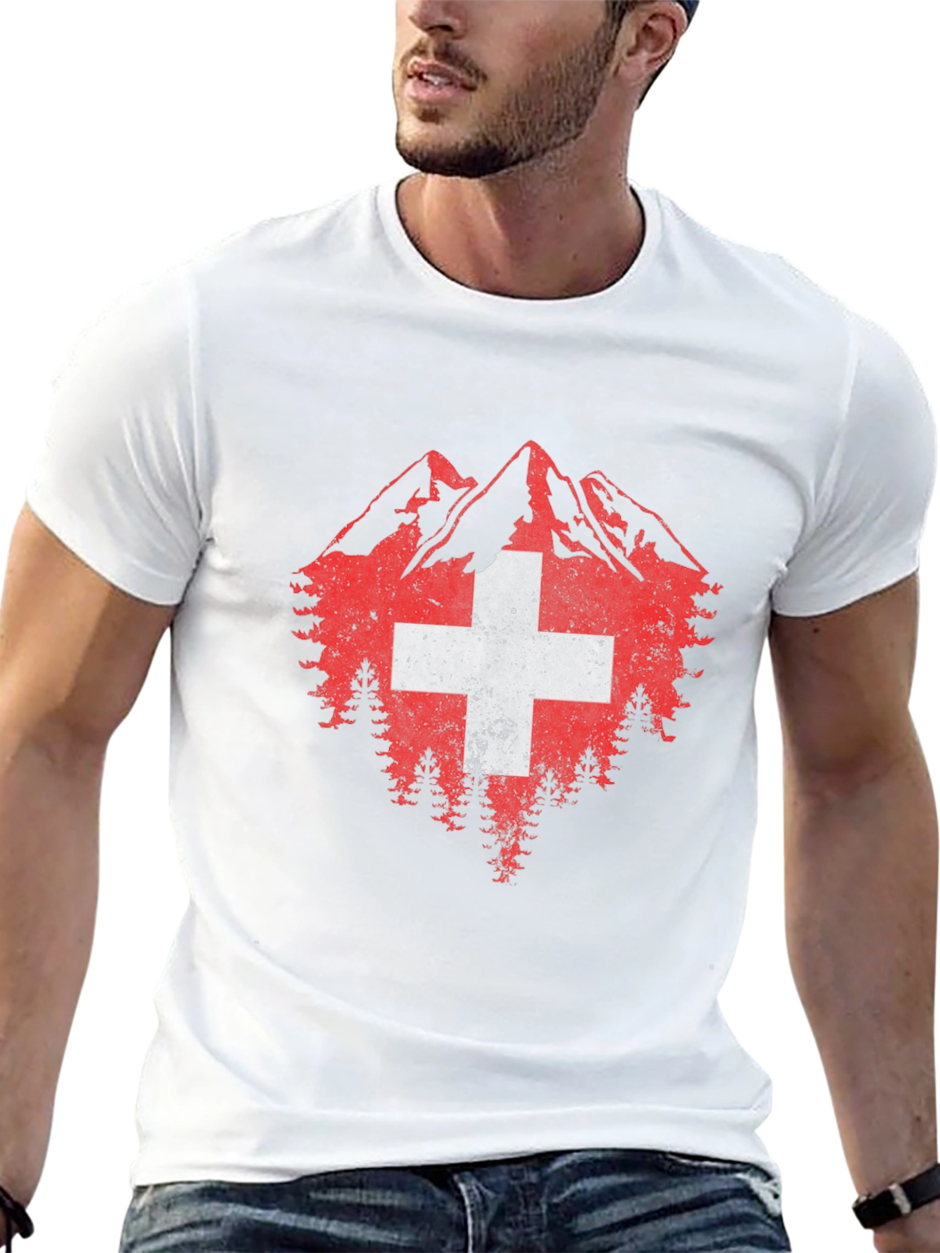 Swiss Flag Mountain Graphic Tee