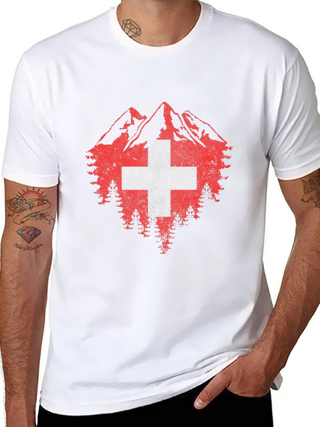 Swiss Flag Mountain Graphic Tee