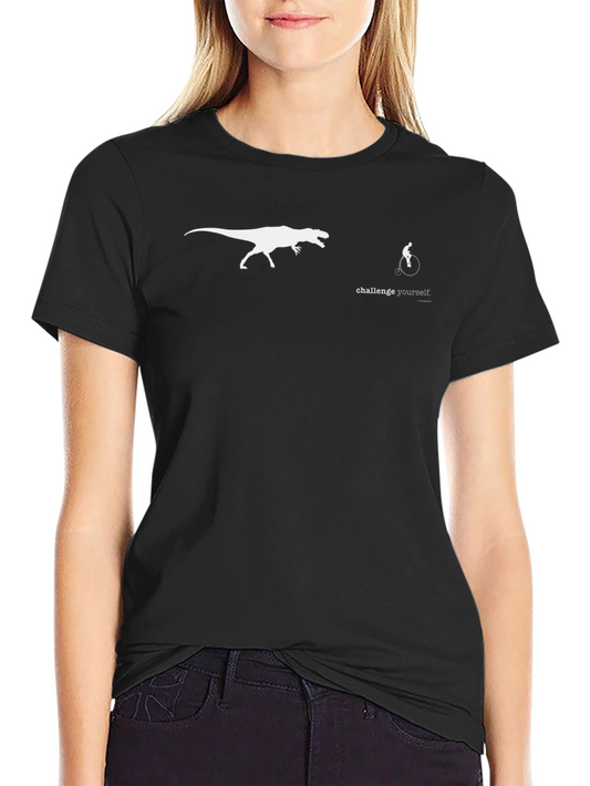 Challenge Yourself Graphic Tee - Dinosaur vs. Cyclist