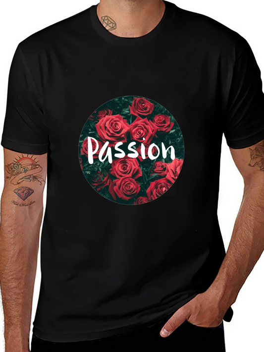 Passion Rose Graphic Tee - Stylish Floral Print Shirt
