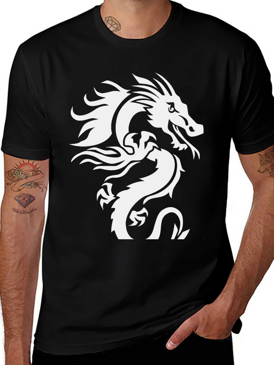 Dragon Graphic Tee - Stylish Black Cotton T-Shirt