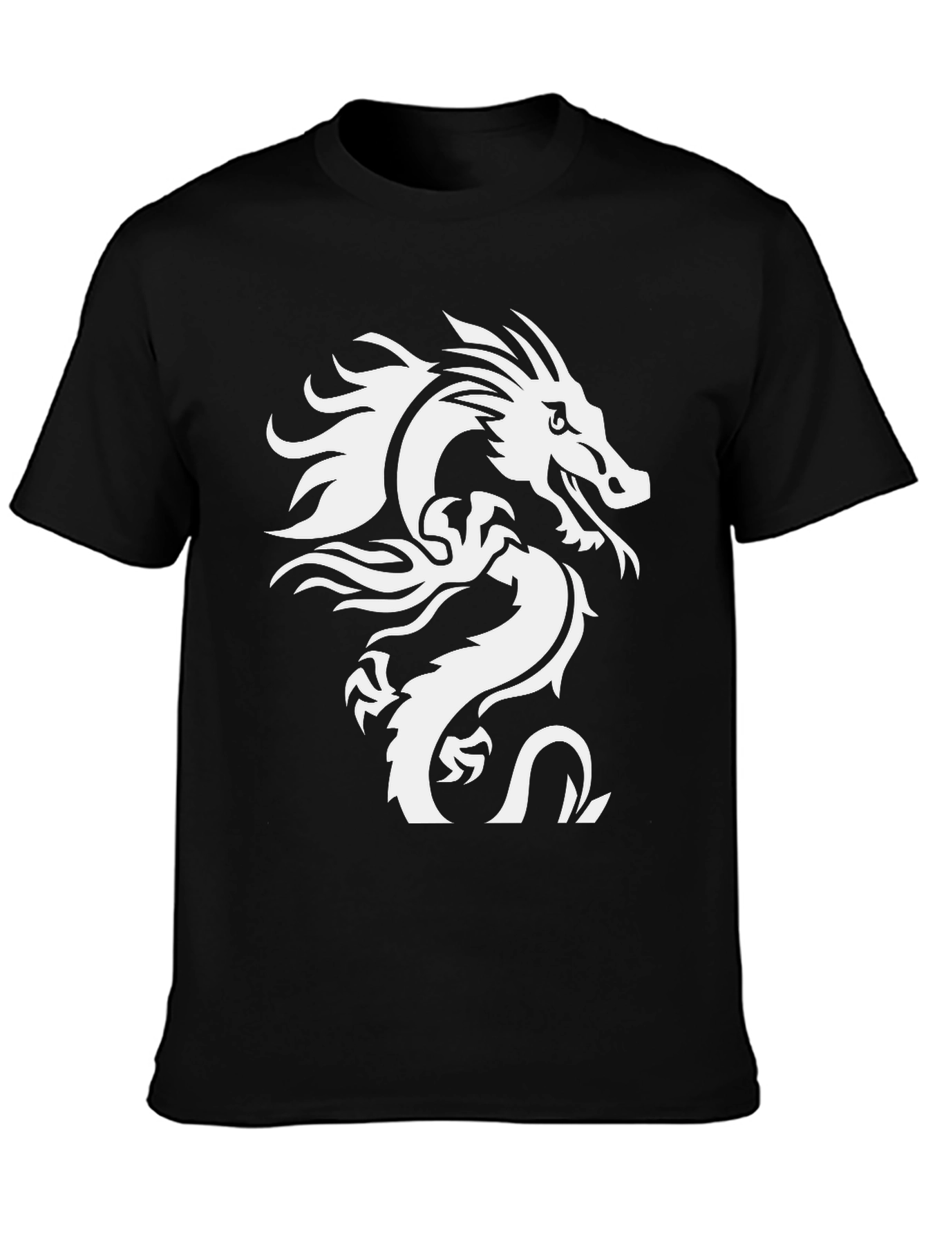 Dragon Graphic Tee - Stylish Black Cotton T-Shirt