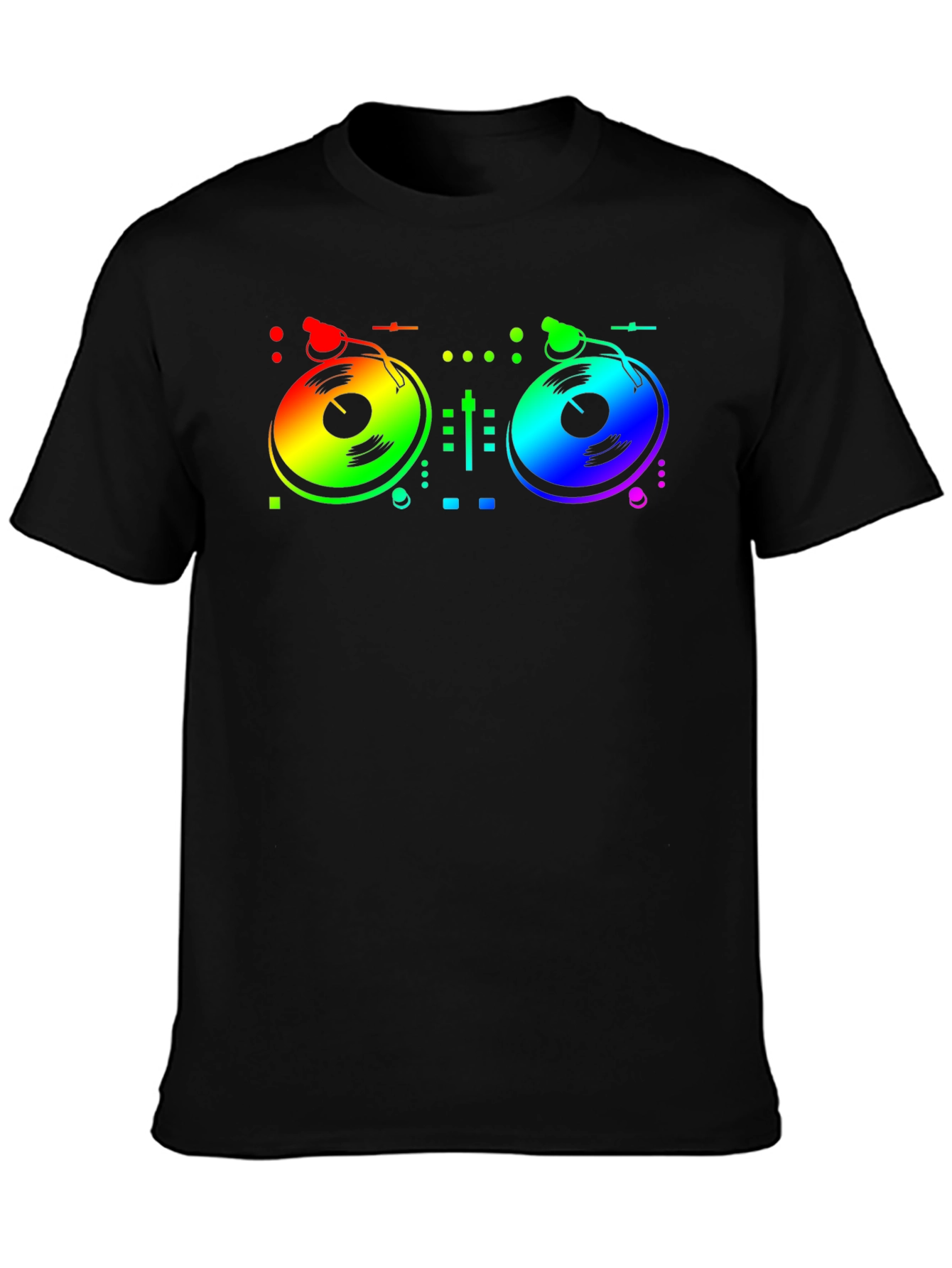 Rainbow DJ Turntable Graphic T-Shirt