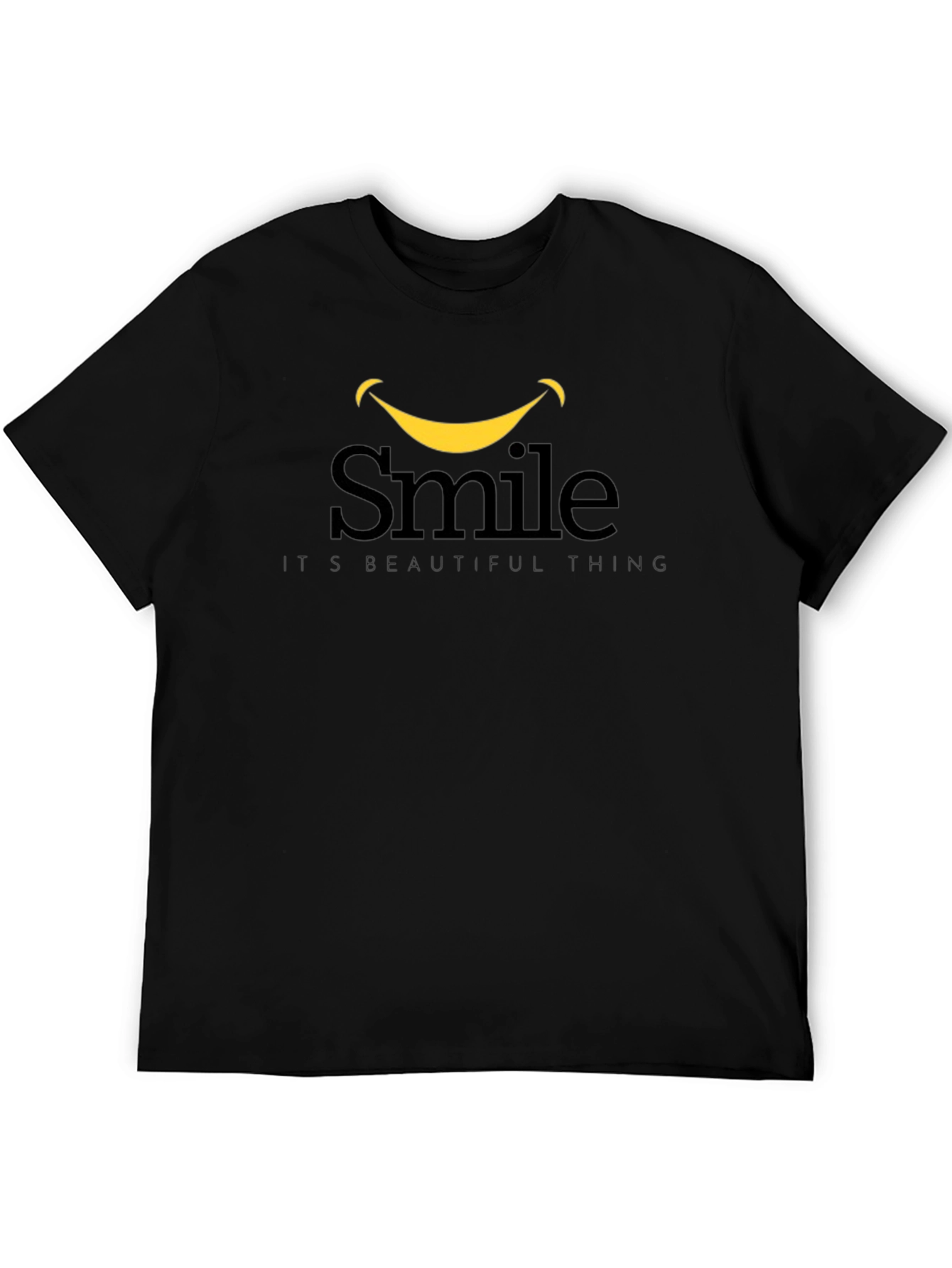 Smile Graphic Print Black T-Shirt