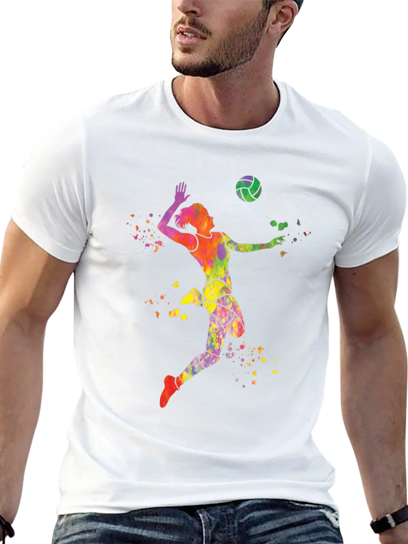 Volleyball Watercolor Graphic T-Shirt