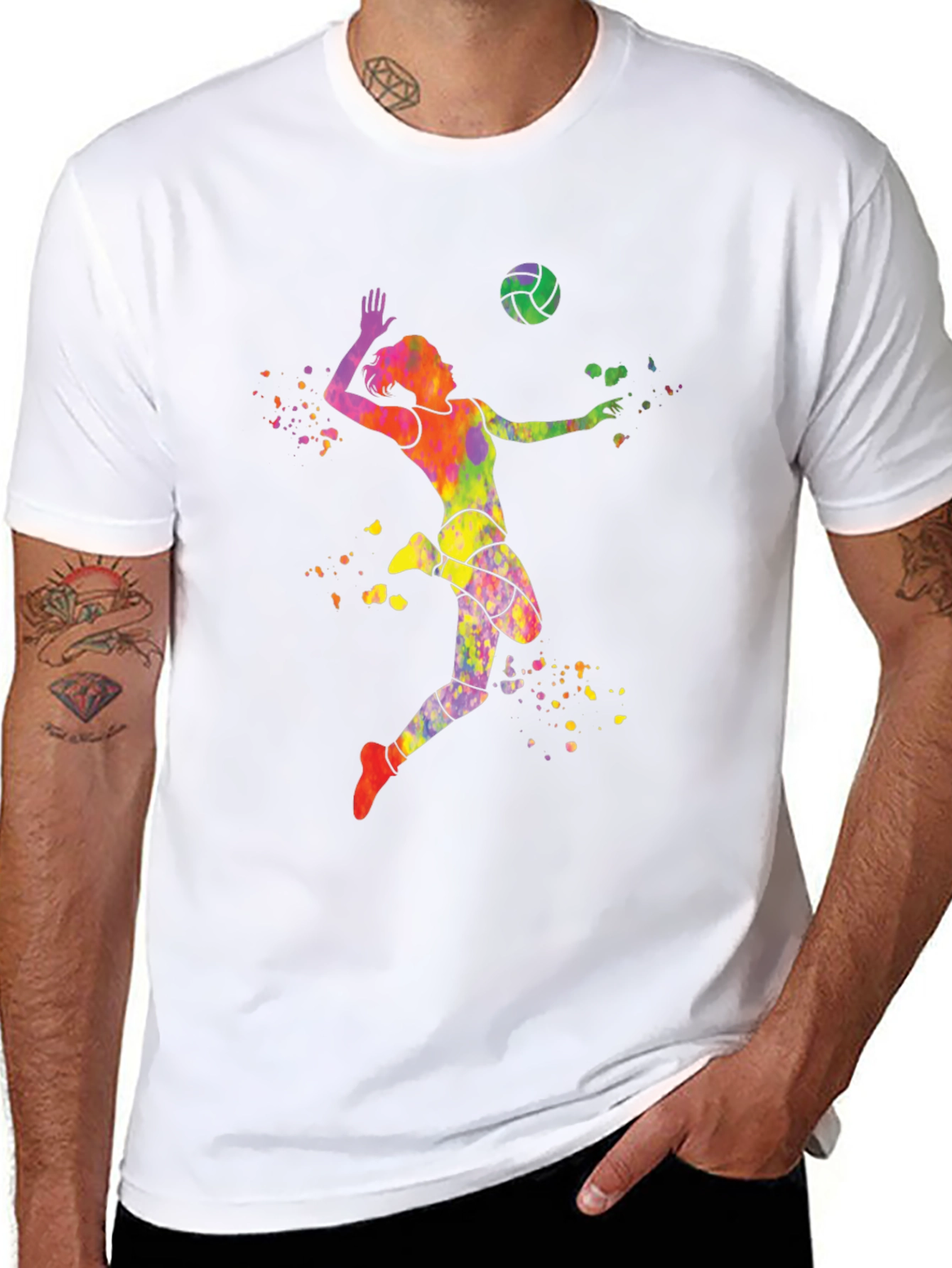 Volleyball Watercolor Graphic T-Shirt