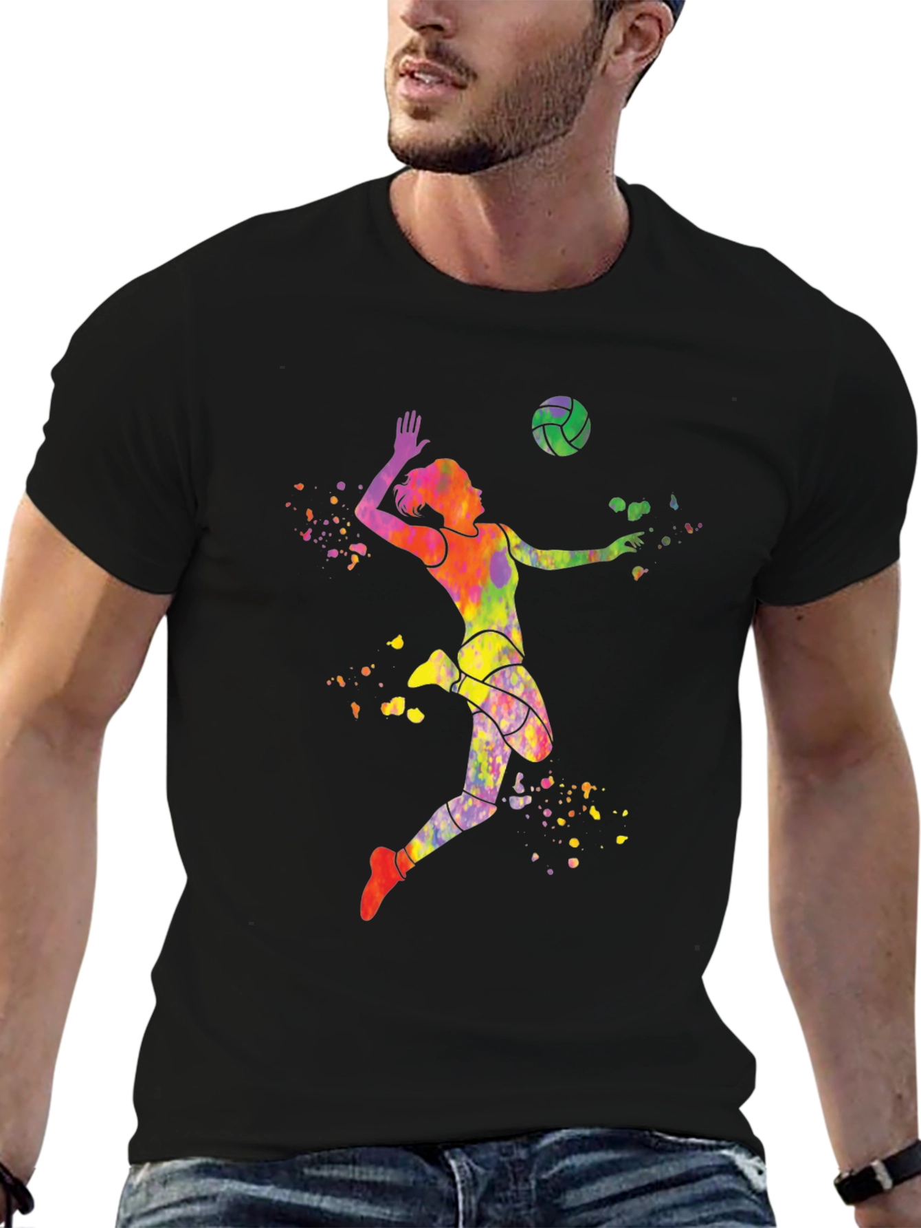 Volleyball Watercolor Graphic T-Shirt
