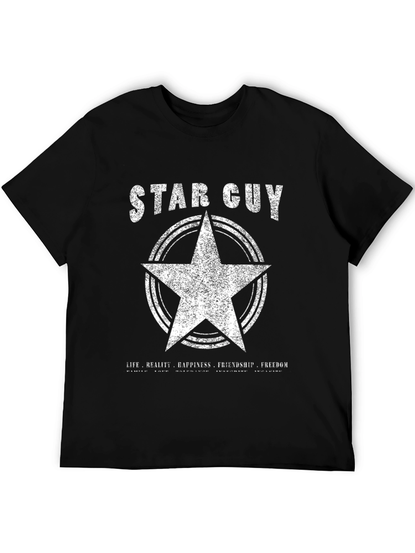 Star Guy Graphic T-Shirt - Black Crew Neck Tee