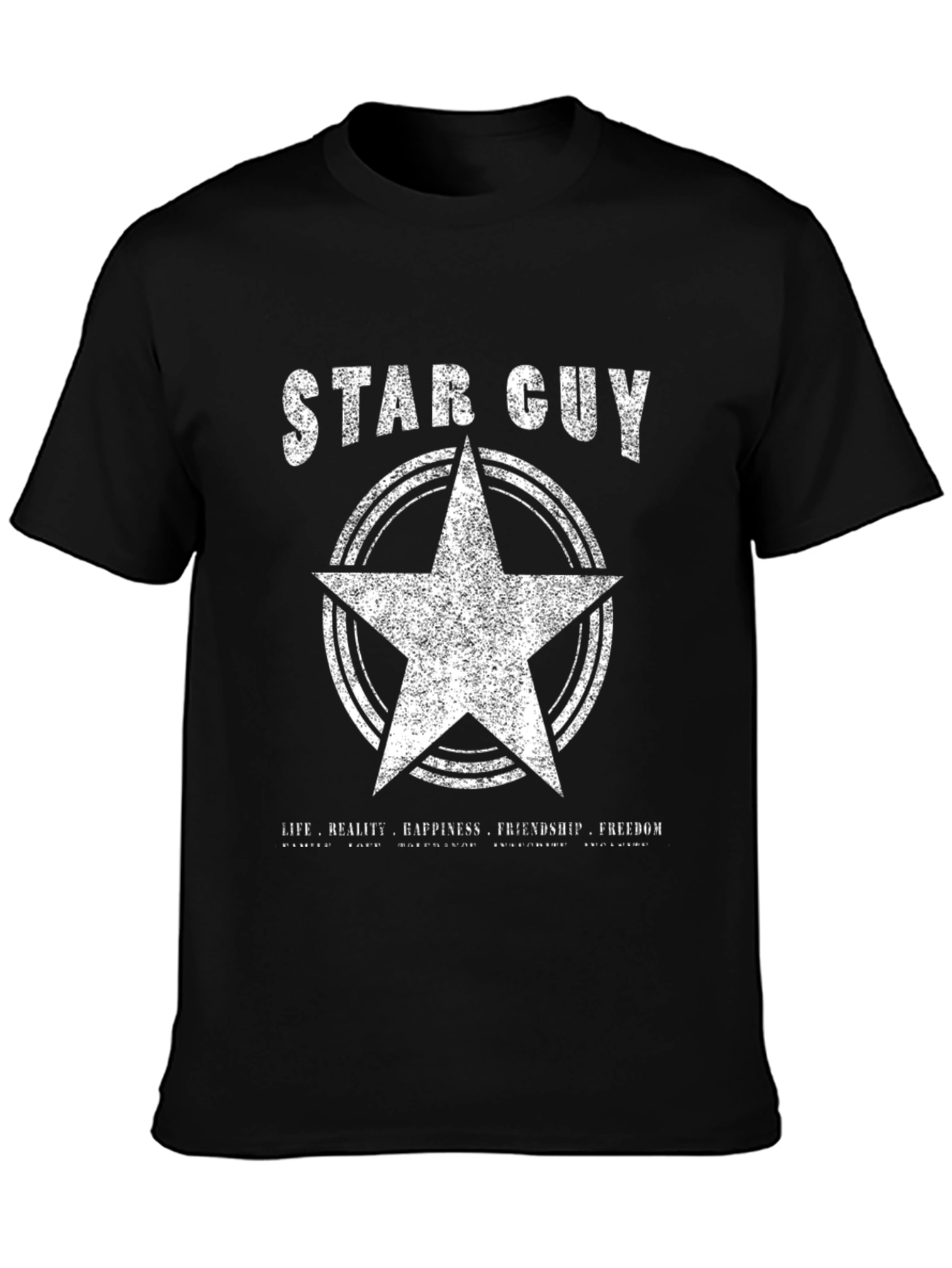 Star Guy Graphic T-Shirt - Black Crew Neck Tee