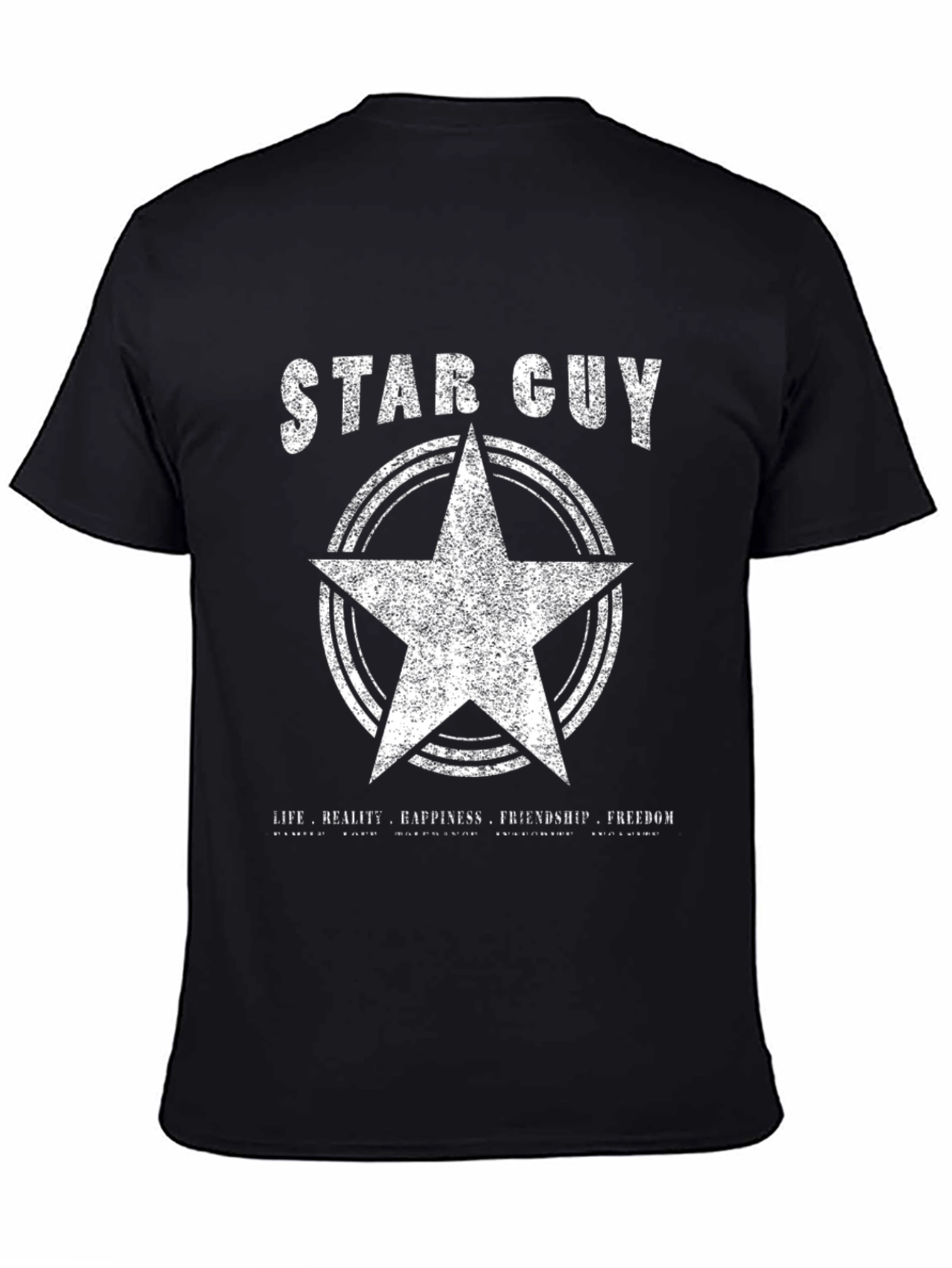 Star Guy Graphic T-Shirt - Black Crew Neck Tee