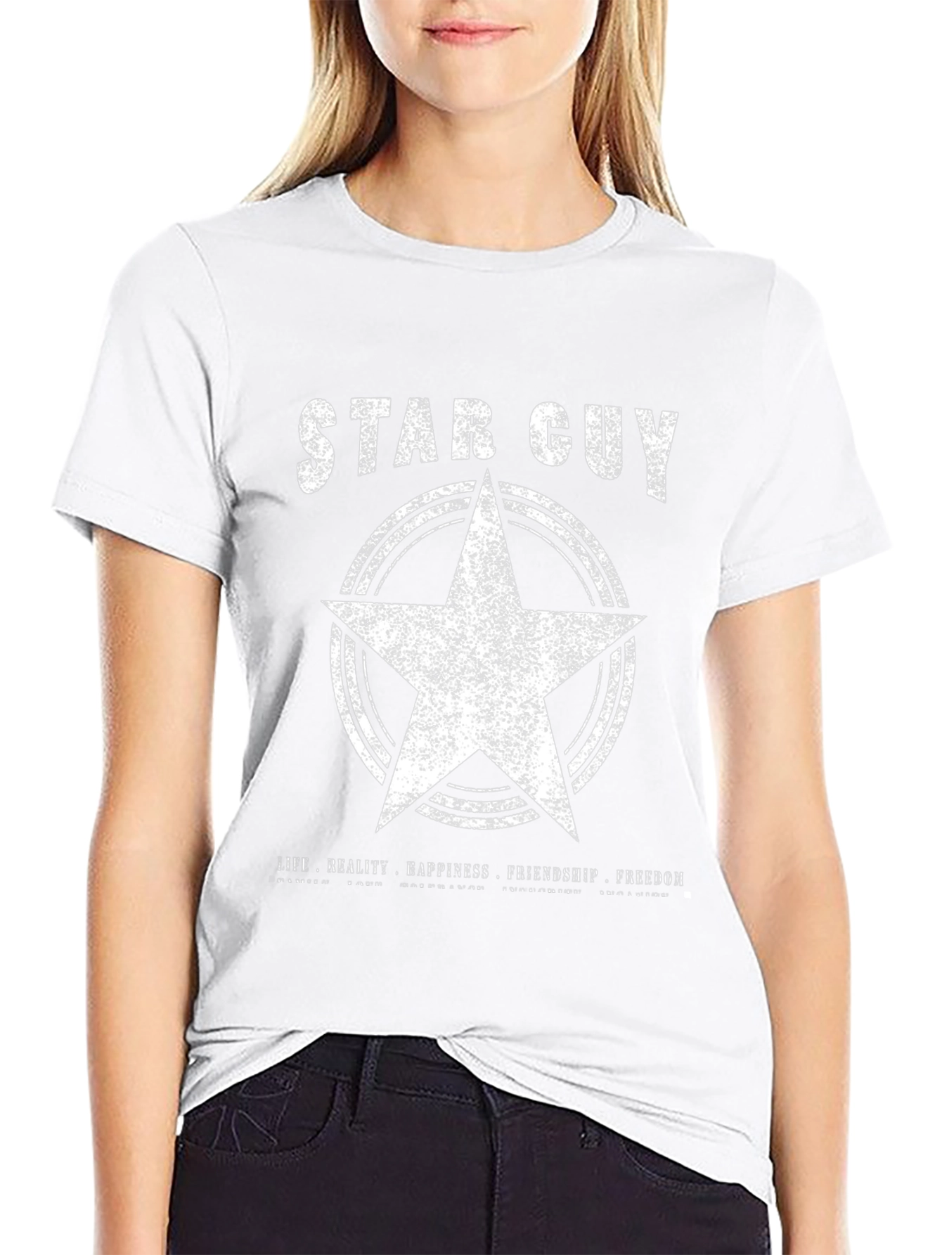 Star Guy Graphic T-Shirt - Black Crew Neck Tee