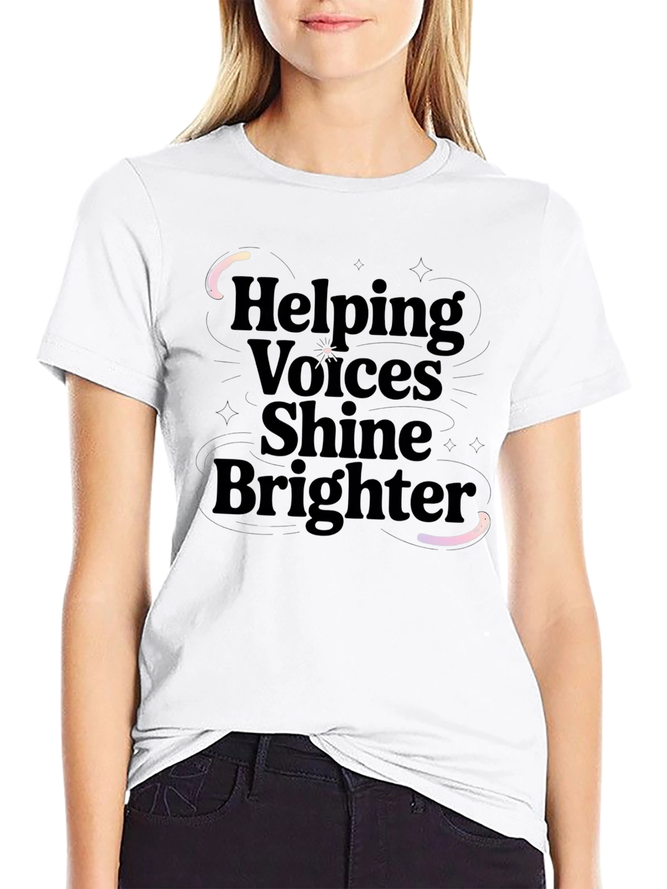 Helping Voices Shine Brighter Black T-Shirt