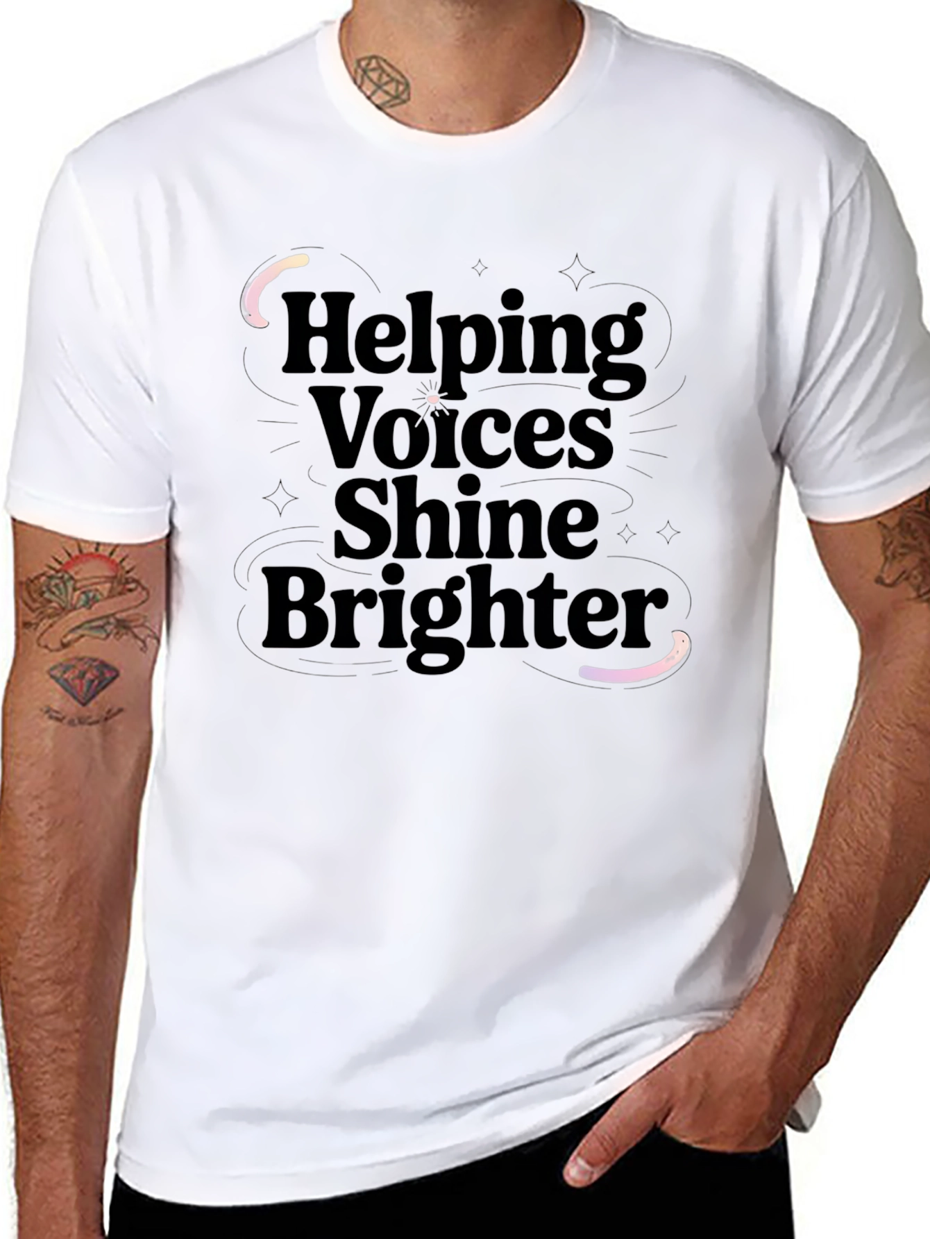 Helping Voices Shine Brighter Black T-Shirt