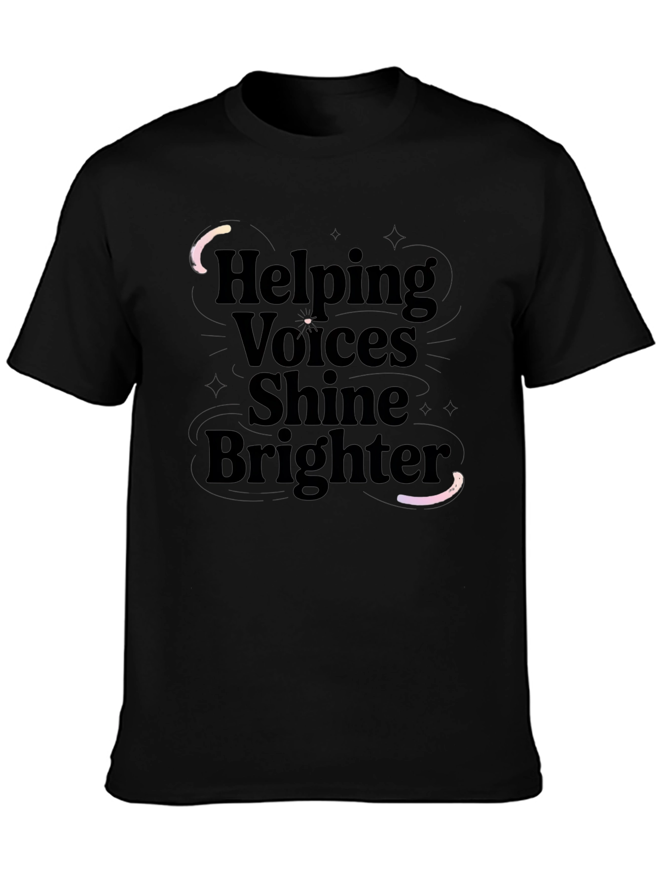 Helping Voices Shine Brighter Black T-Shirt