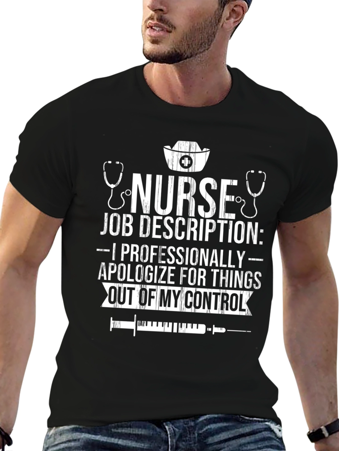 Nurse Job Description Black Graphic T-Shirt