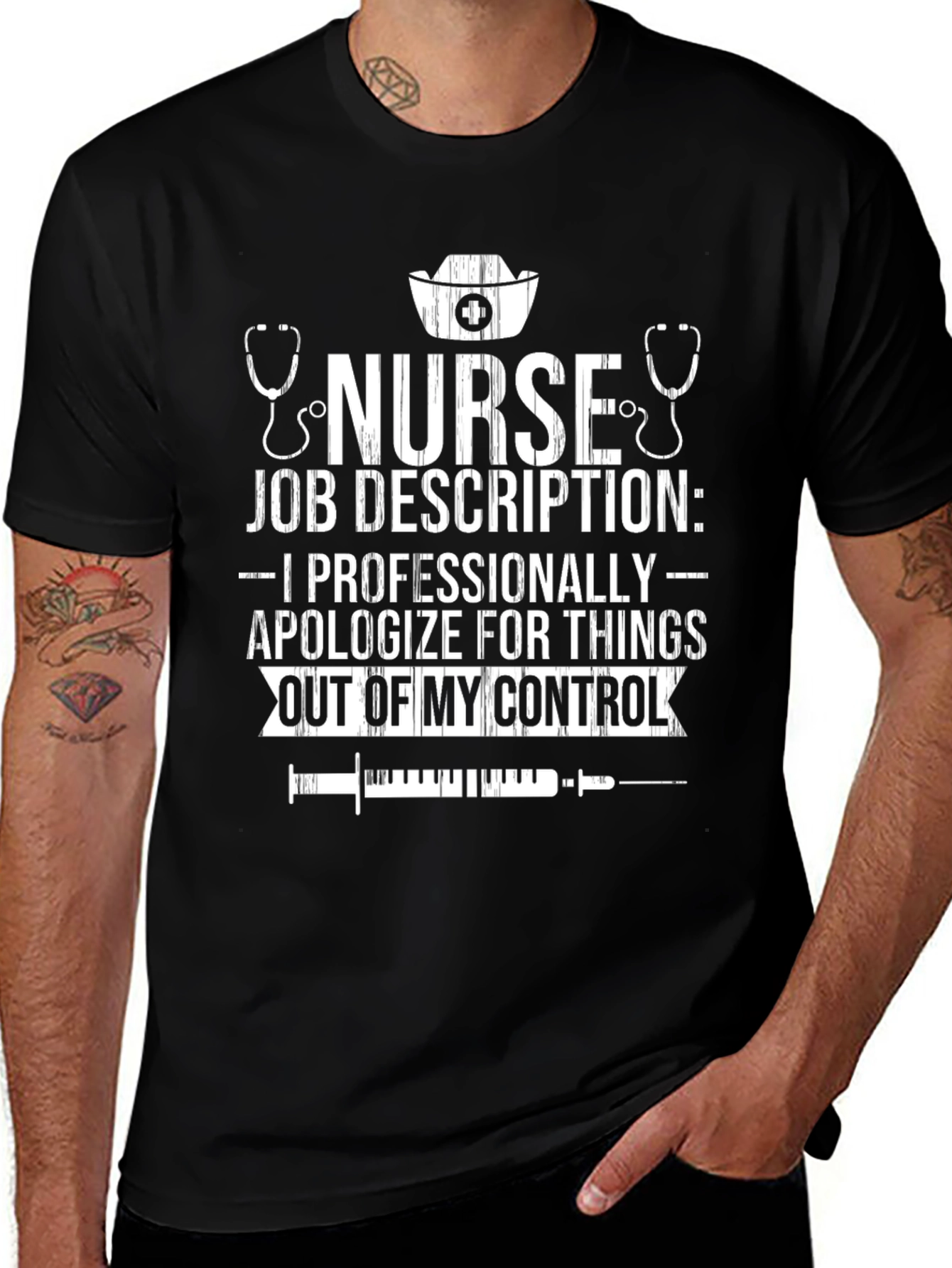 Nurse Job Description Black Graphic T-Shirt