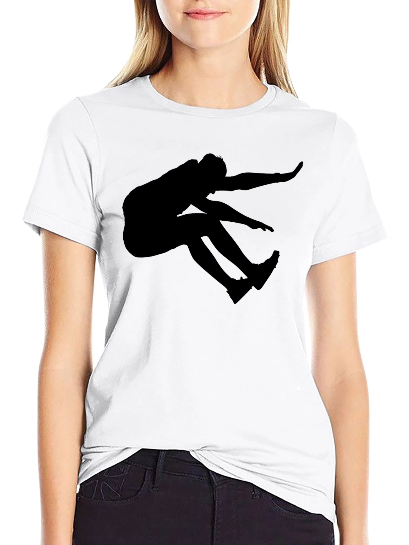 Black Silhouette Jumper Graphic T-Shirt
